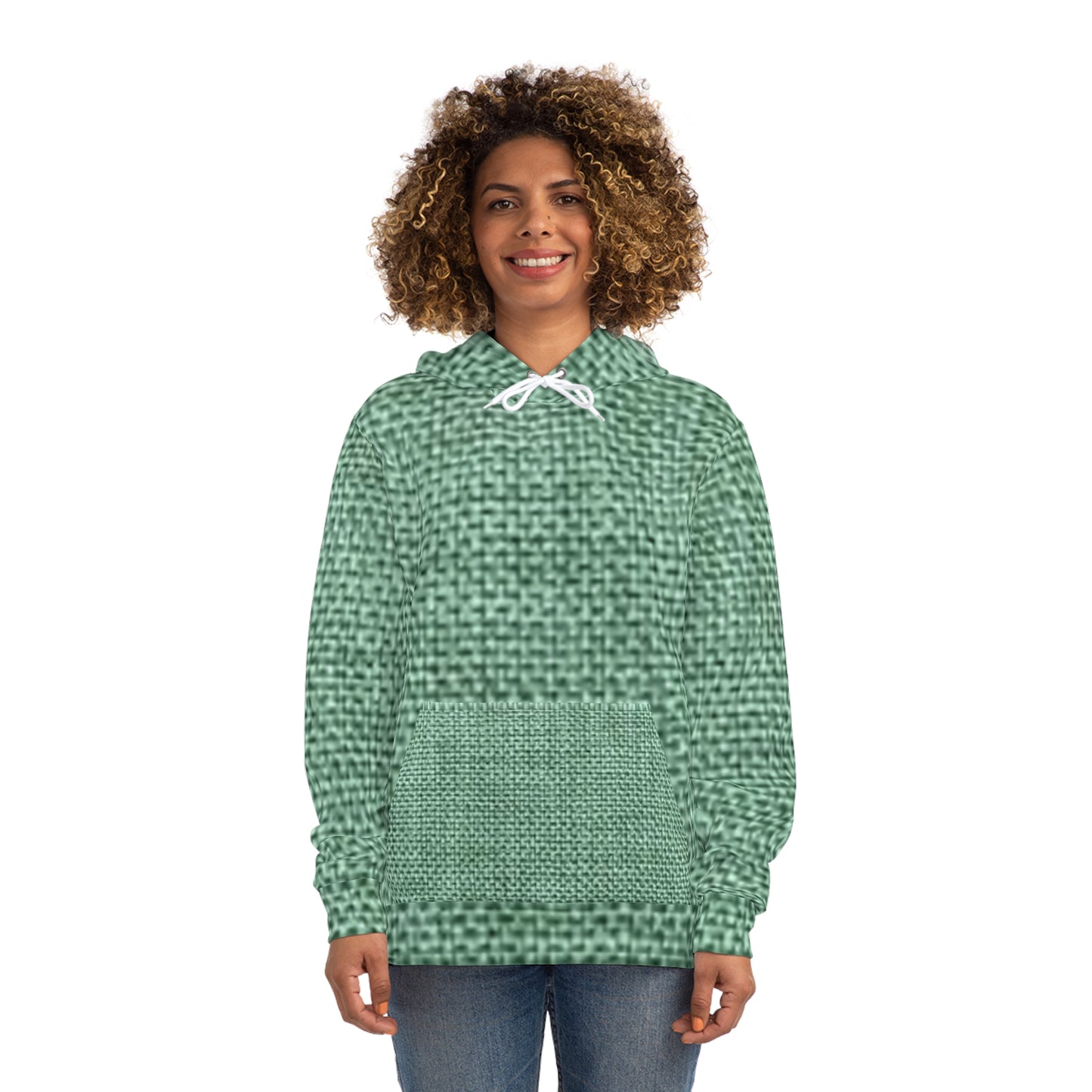 Cozy Knit Pattern Hoodie, Oversized Sweater, Fun Casual Wear, Gift for Her, Perfect for Fall