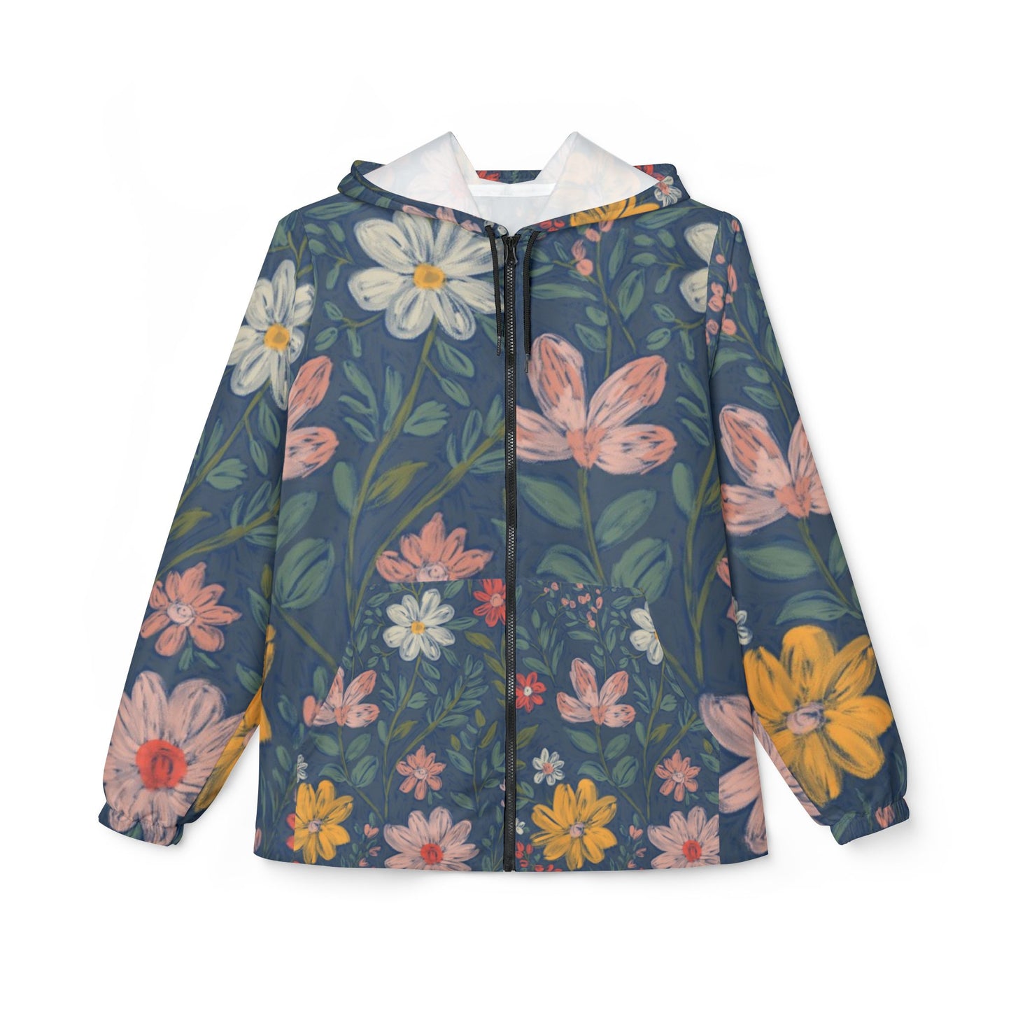 Floral Windbreaker Jacket, Lightweight Rain Jacket, Outdoor Layer, Travel Jacket, Floral Apparel, Stylish Fashion Statement