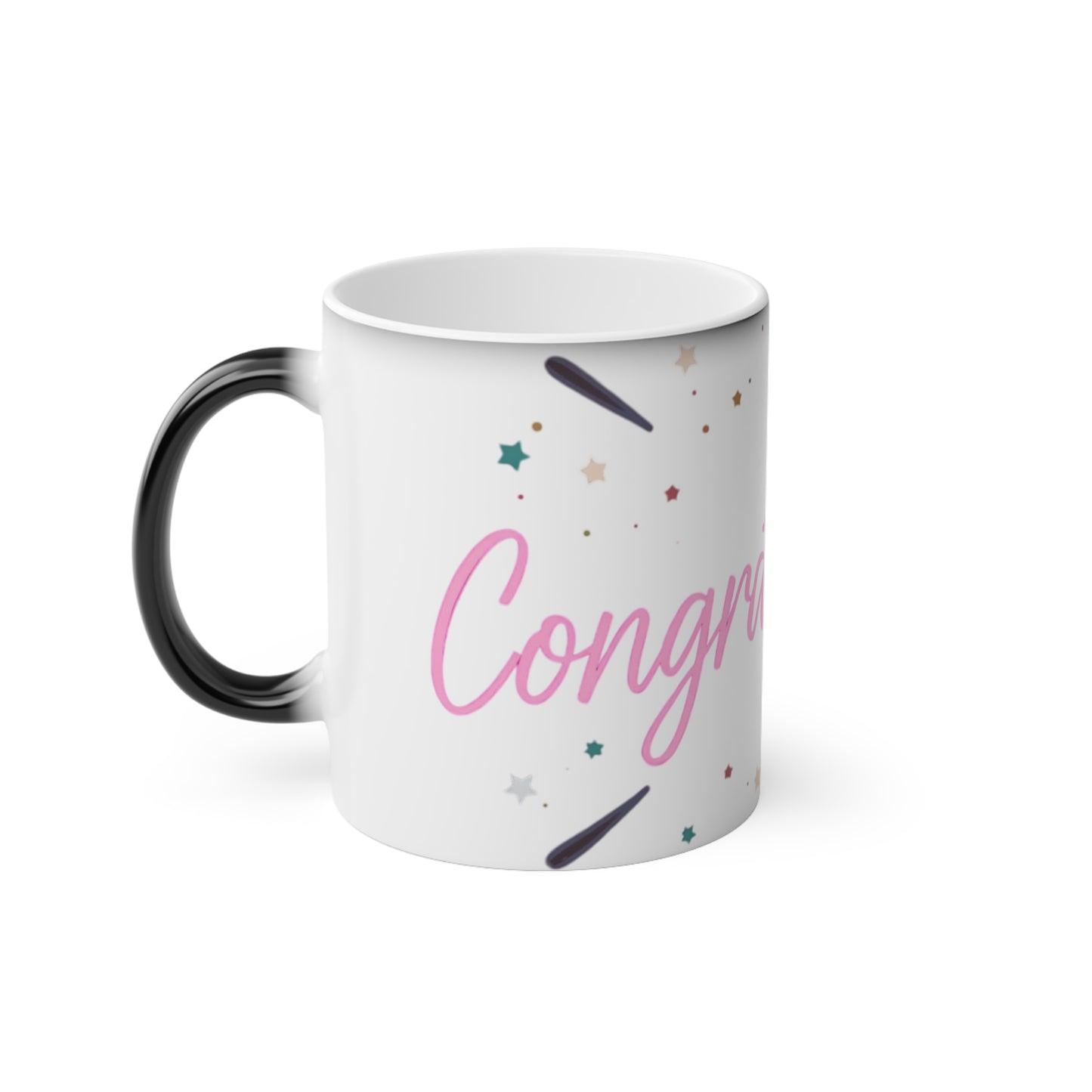 Congratulations Magic Mug - Ideal Gift for Celebrations, Birthday, Graduation, Wedding, Party Favors