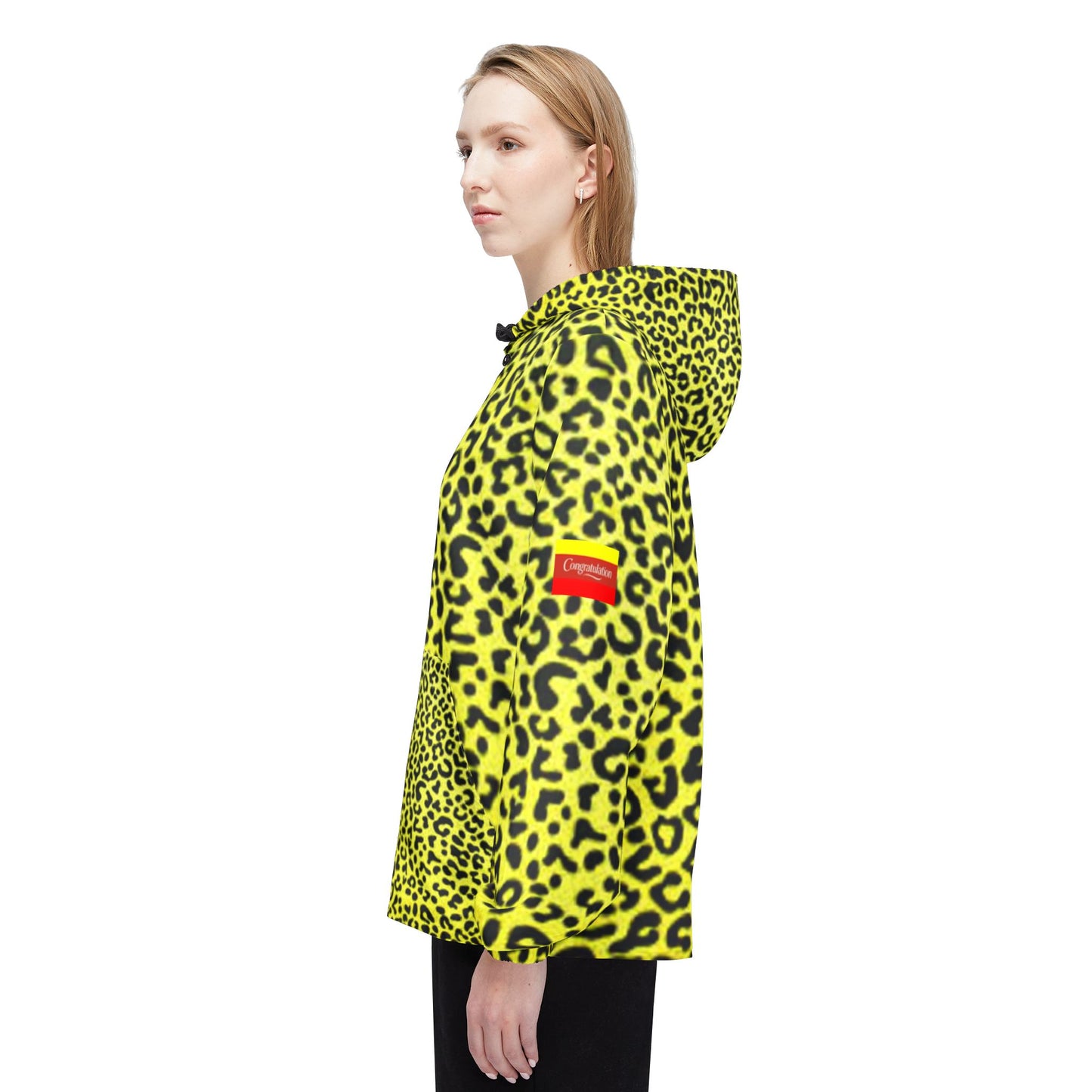 Bold Leopard Print Windbreaker Jacket, Outdoor Fashion, Streetwear, Rain Jacket, Festival Wear, Vibrant Sports Jacket