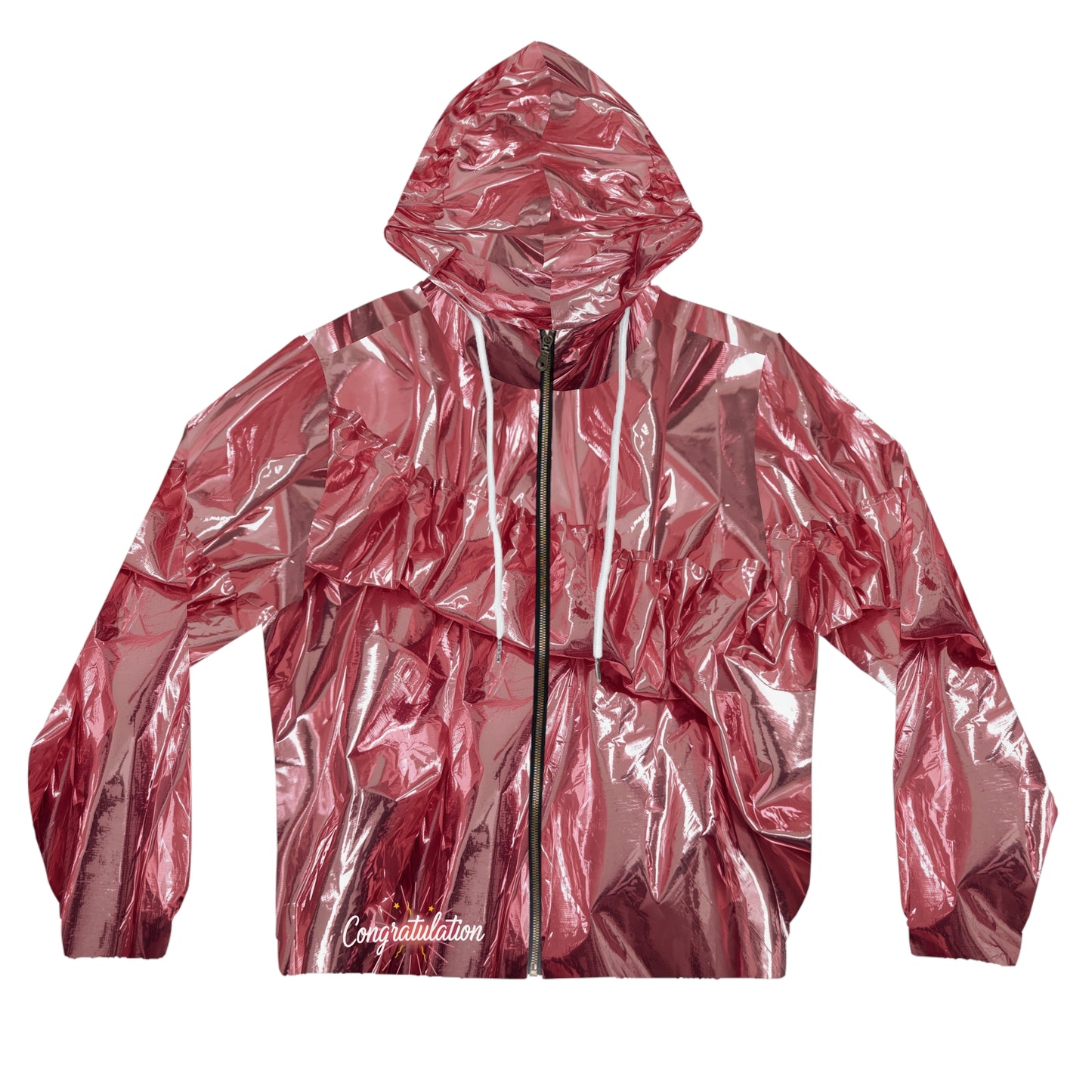 Shiny Celebration Women’s Full-Zip Hoodie, Stylish Gift, Brunch Attire, Party Wear, Trendy Layering Piece, Graduation Outfit