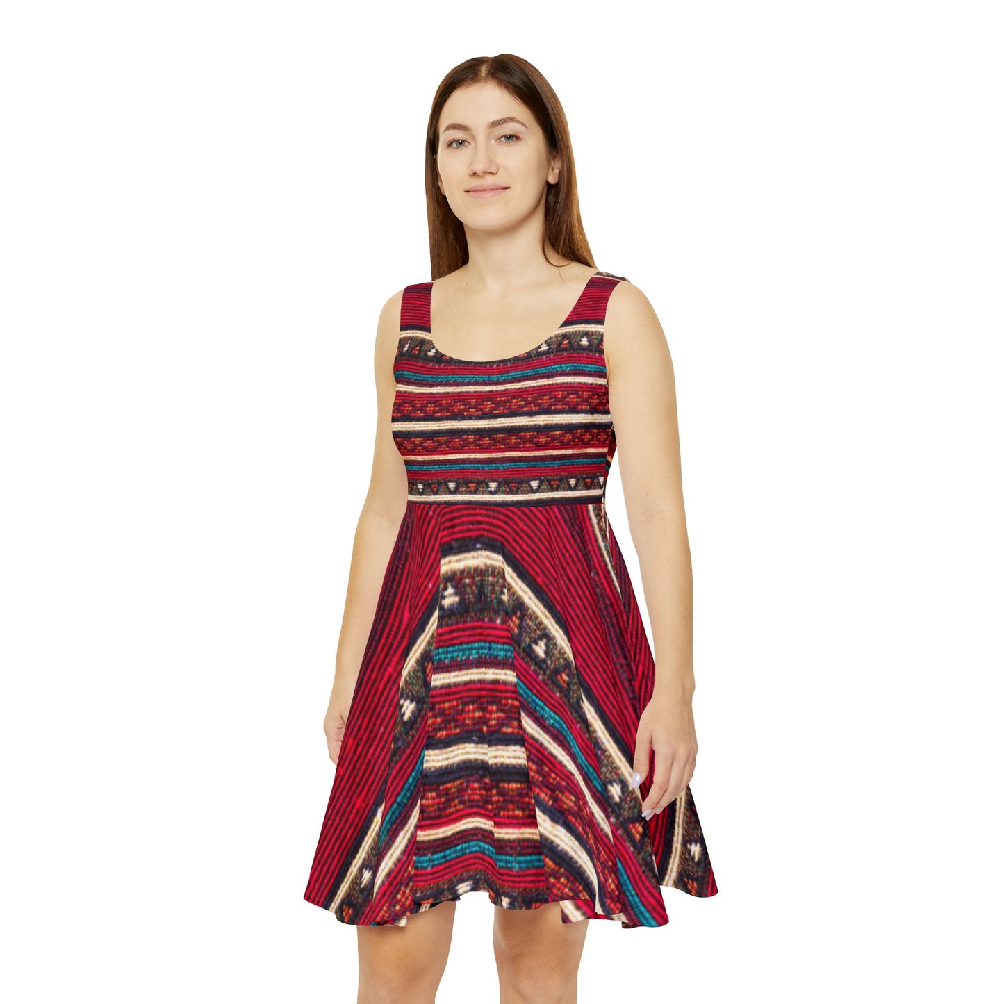Bohemian Women's Skater Dress, Flowy Summer Dress, Festival Outfit, Casual Everyday Wear, Unique Printed Dress, Gift for Her