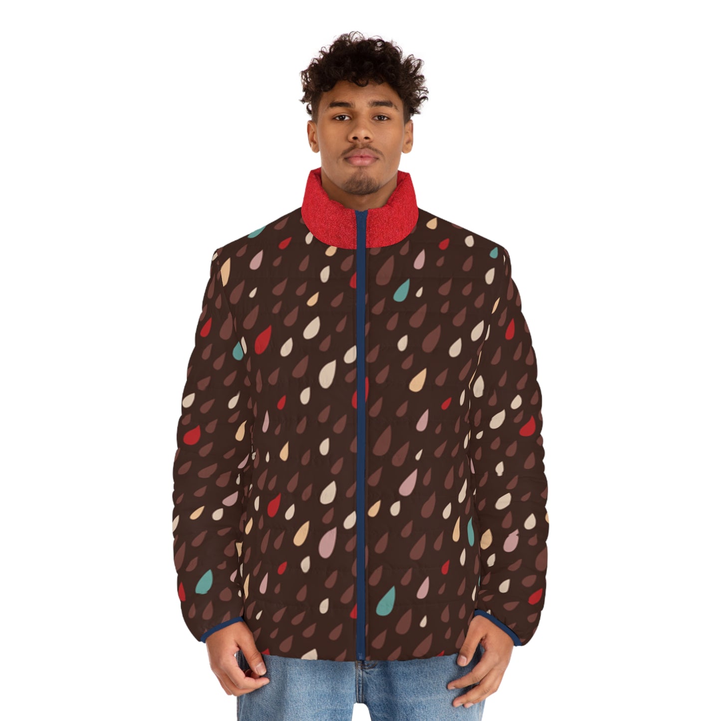 Colorful Men's Puffer Jacket - Stylish Windbreaker, Trendy Outerwear, Gift for Him, Celebration Jacket, Cozy Layering Piece