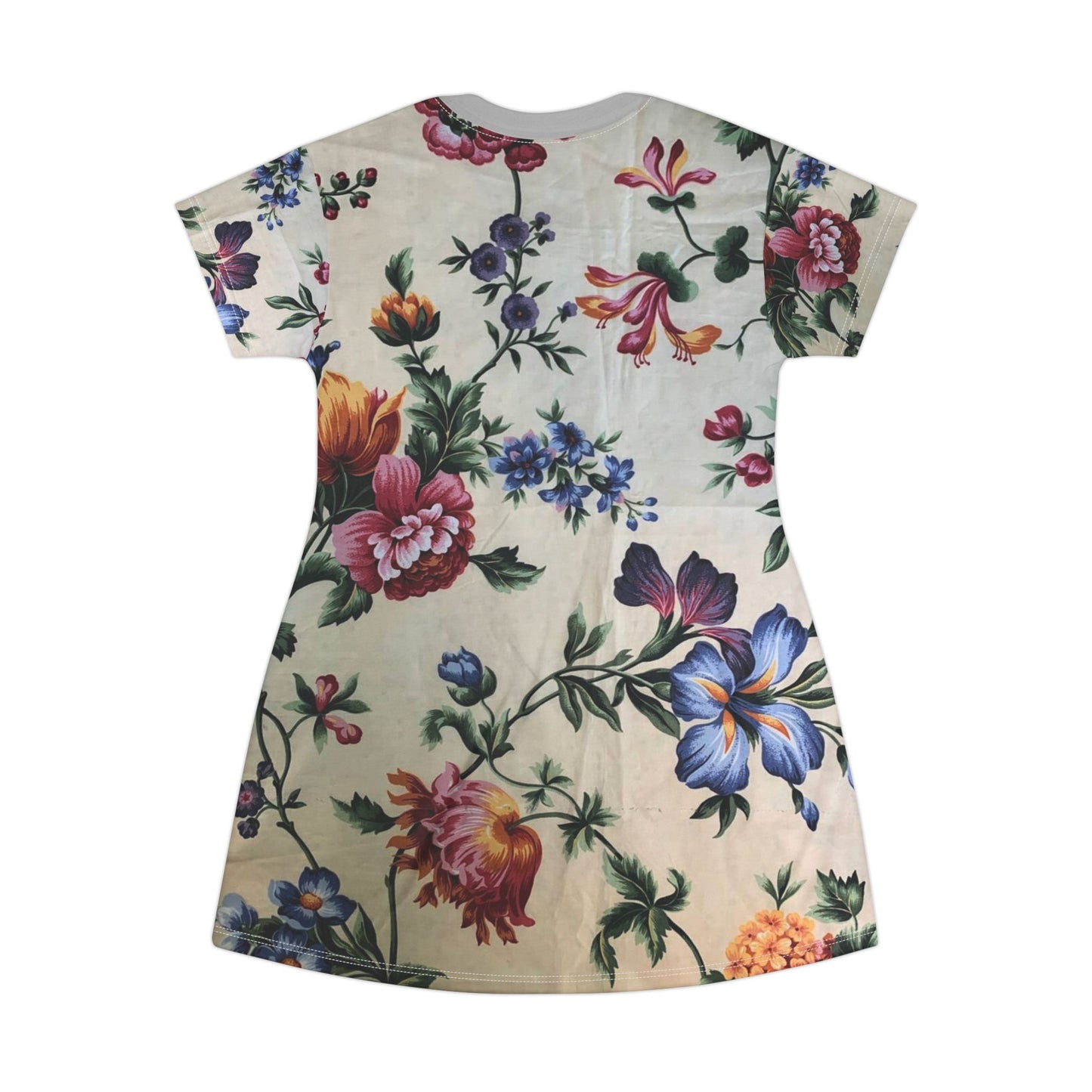 Floral Print T-Shirt Dress, Casual Summer Dress, Lounge Wear, Bohemian Style Dress, Everyday Comfort Dress, Gift for Her