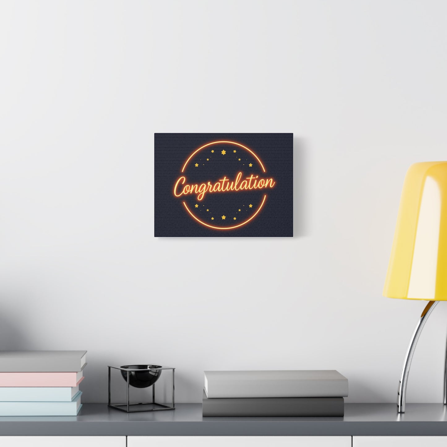 Congratulations Matte Canvas Art, Stretched Wall Decor, Inspirational Home Gift, Graduation, Achievement Celebration