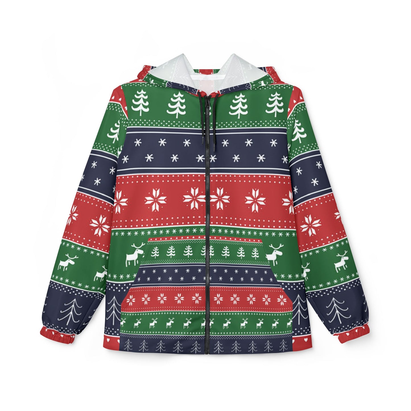 Festive Windbreaker Jacket, Cozy Holiday Outerwear, Christmas Jacket, Winter Wardrobe Staple, Perfect Gift for Her, Outdoor Adventure