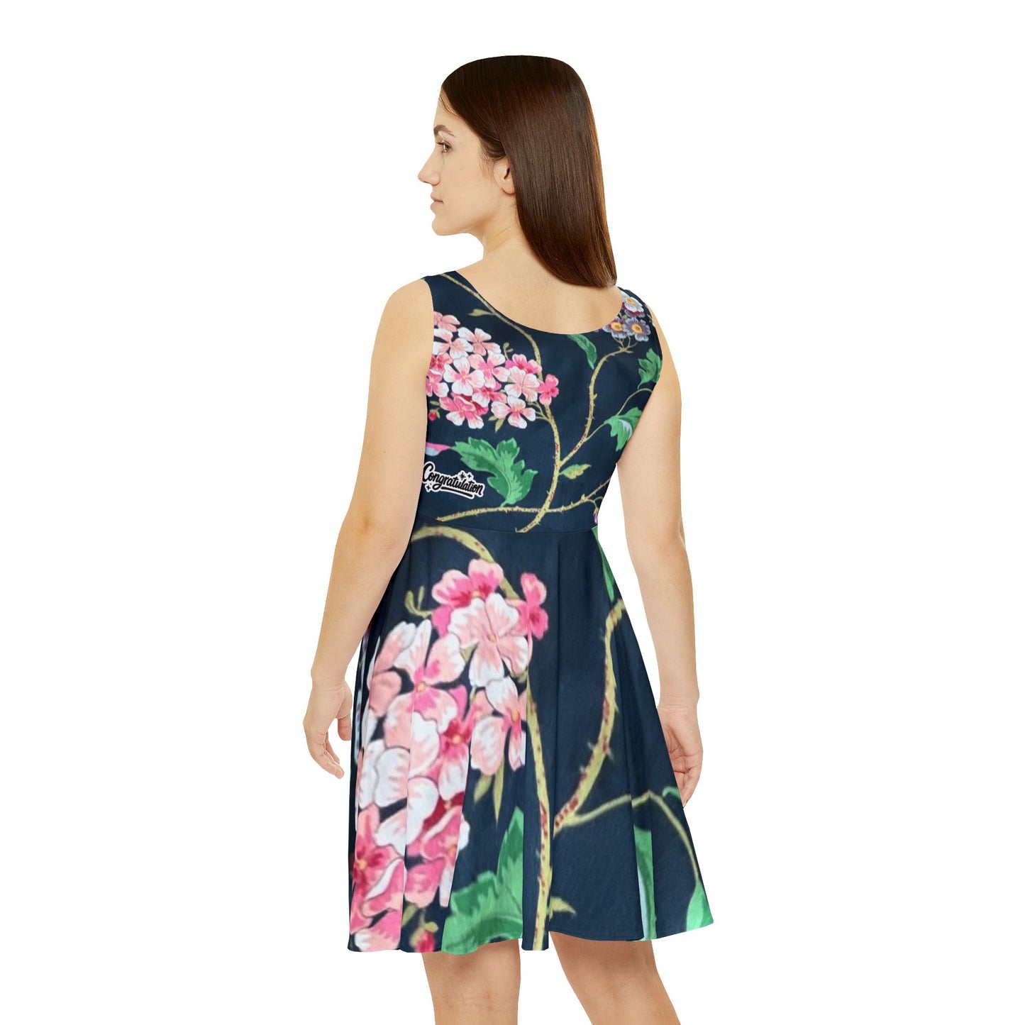 Floral Women's Skater Dress, Perfect for Summer Parties, Casual Outings, Date Nights, Garden Events, Eco-Friendly Fashion