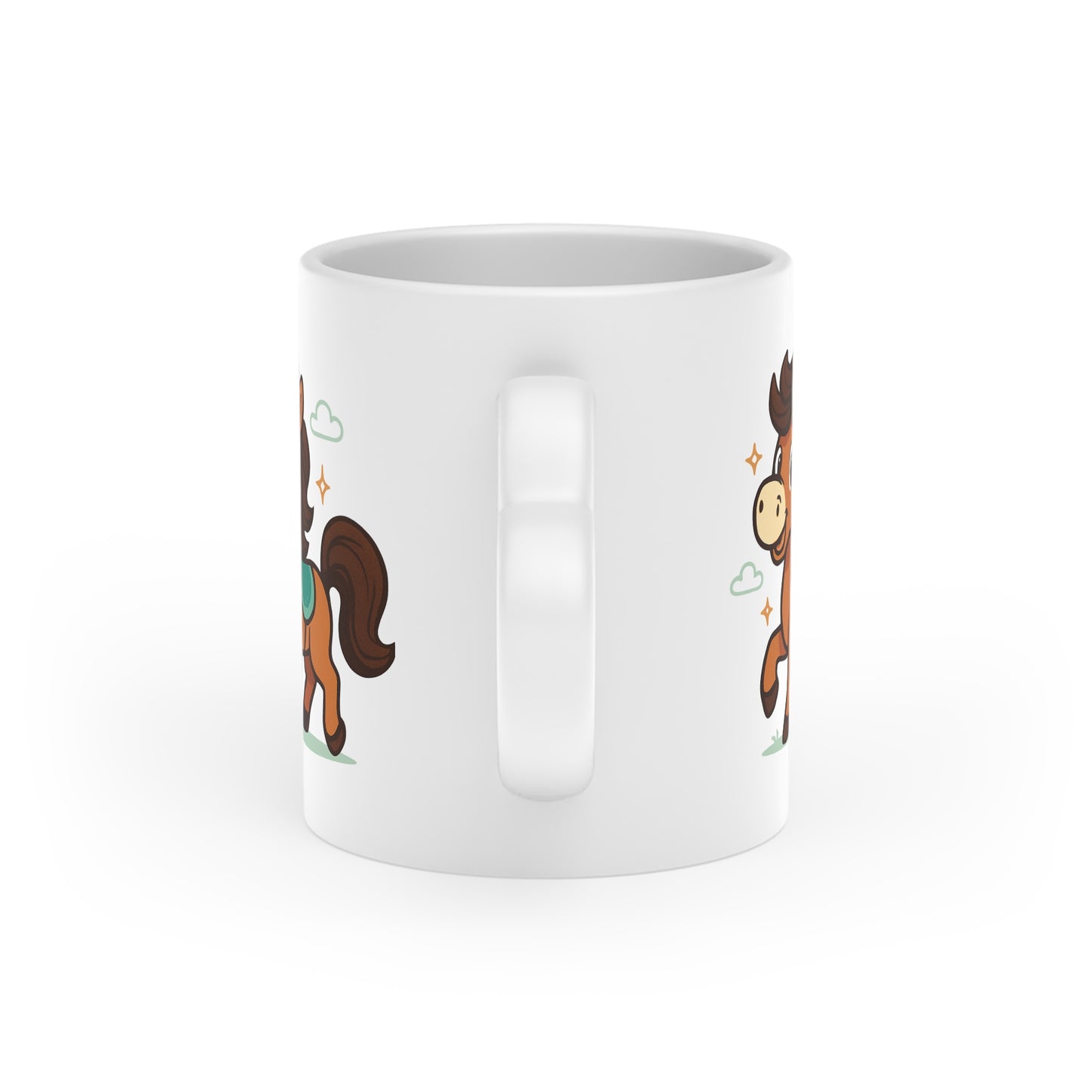 Heart-Shaped Mug with Cute Pony Design – Perfect for Celebrations, Gifts, Horse Lovers, Graduations, or Cozy Coffee Moments