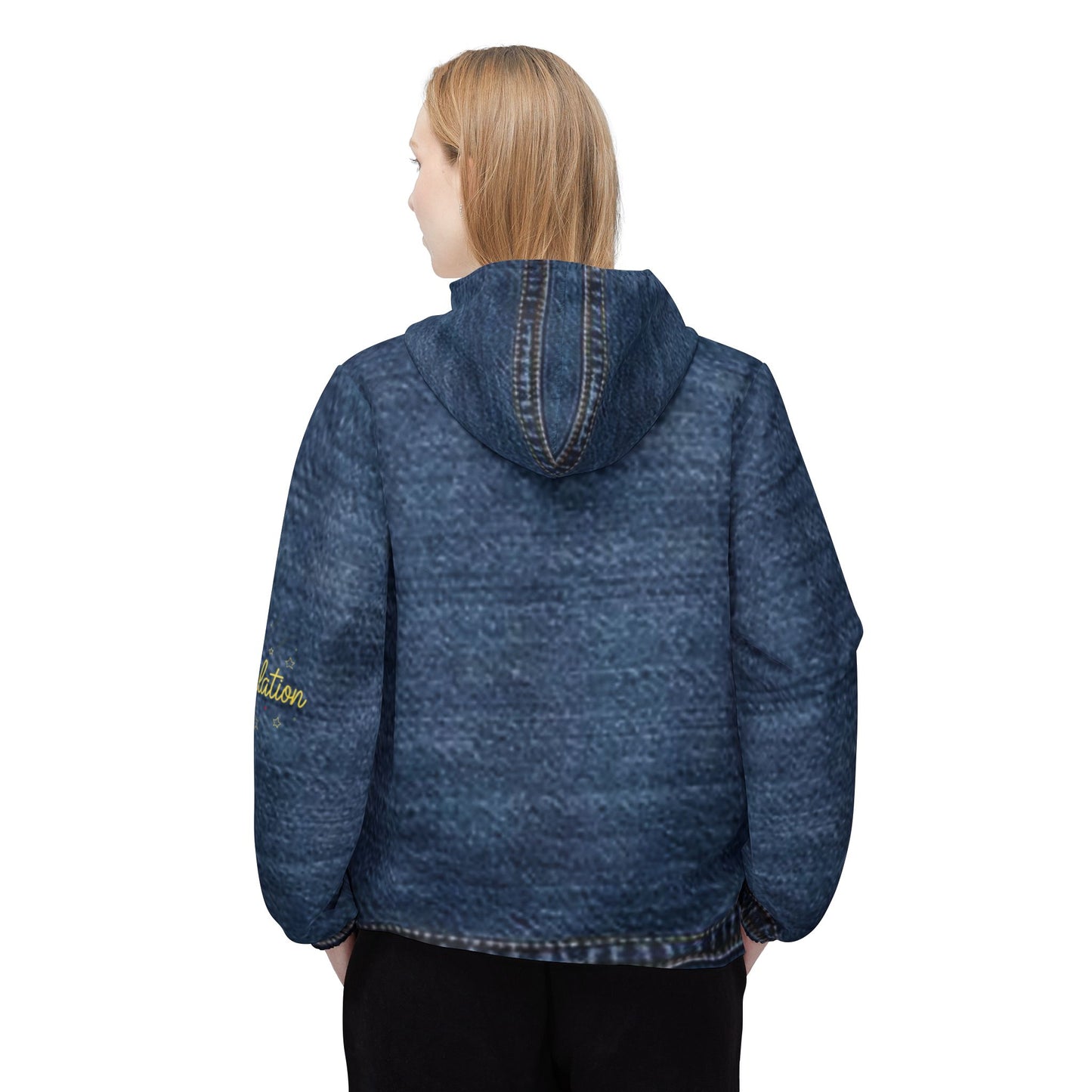 Denim-Style Windbreaker Jacket - Perfect for Outdoor Adventures, Casual Wear, Travel, Festivals, and Stylish Rainy Days