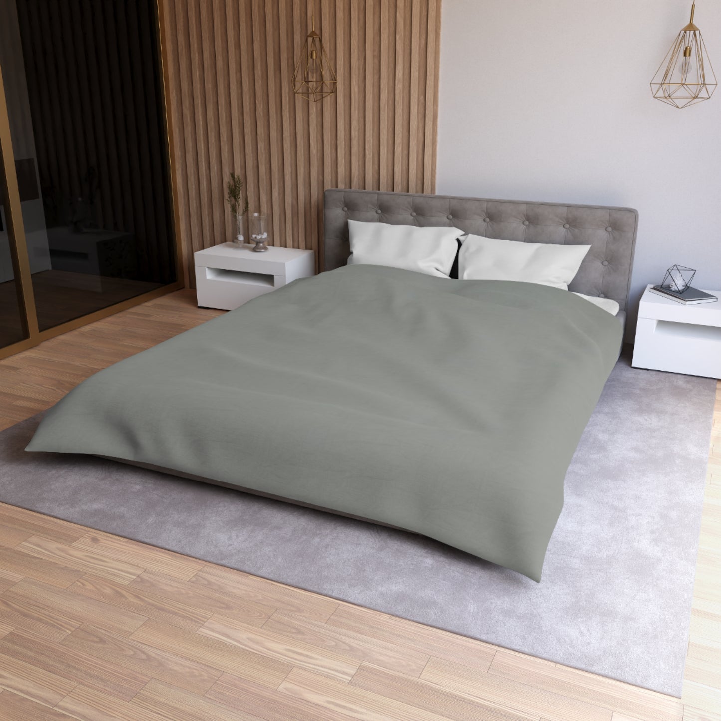 Elegant Grey Microfiber Duvet Cover - Soft, Cozy Bedding for Modern Homes, Minimalist Decor, Gift for Newlyweds, Housewarming