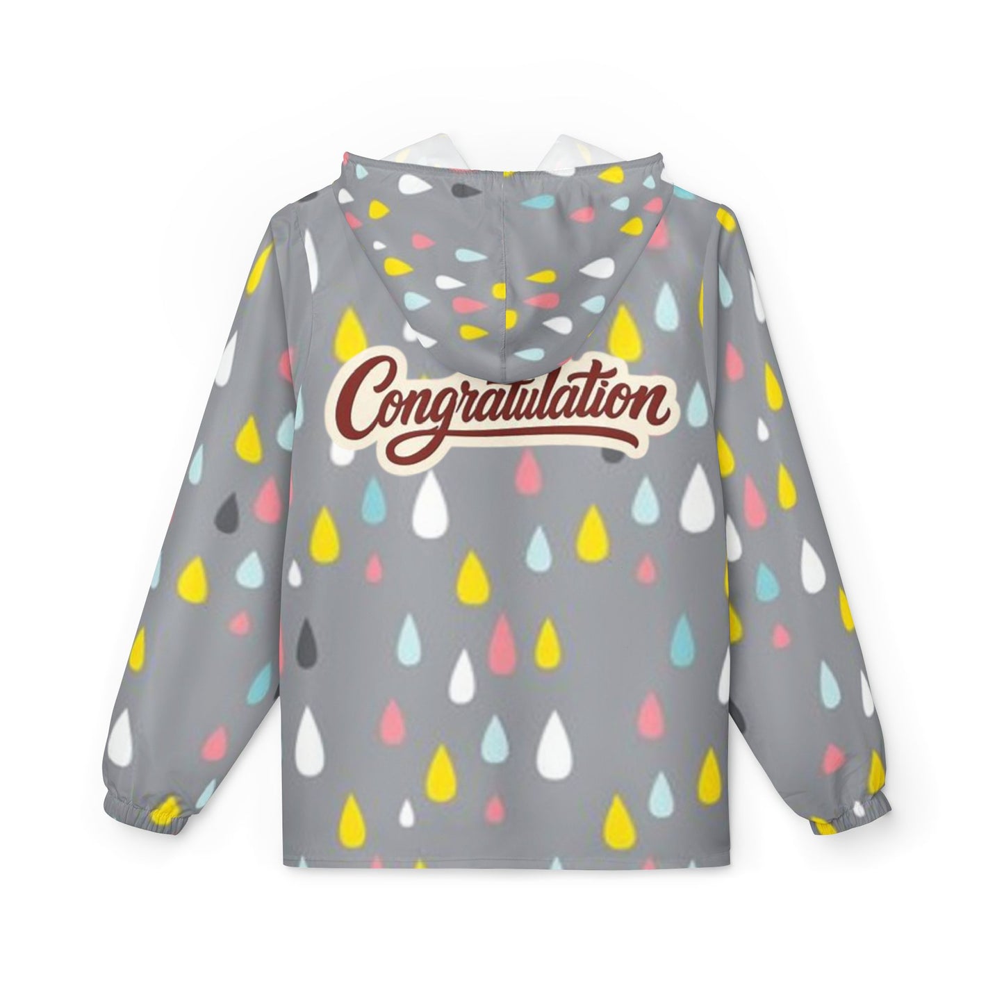 Colorful Rain Droplet Windbreaker Jacket - Perfect for Celebrations, Birthday Gift, Outdoor Fun, Everyday Wear, Stylish Rainy Day Opp