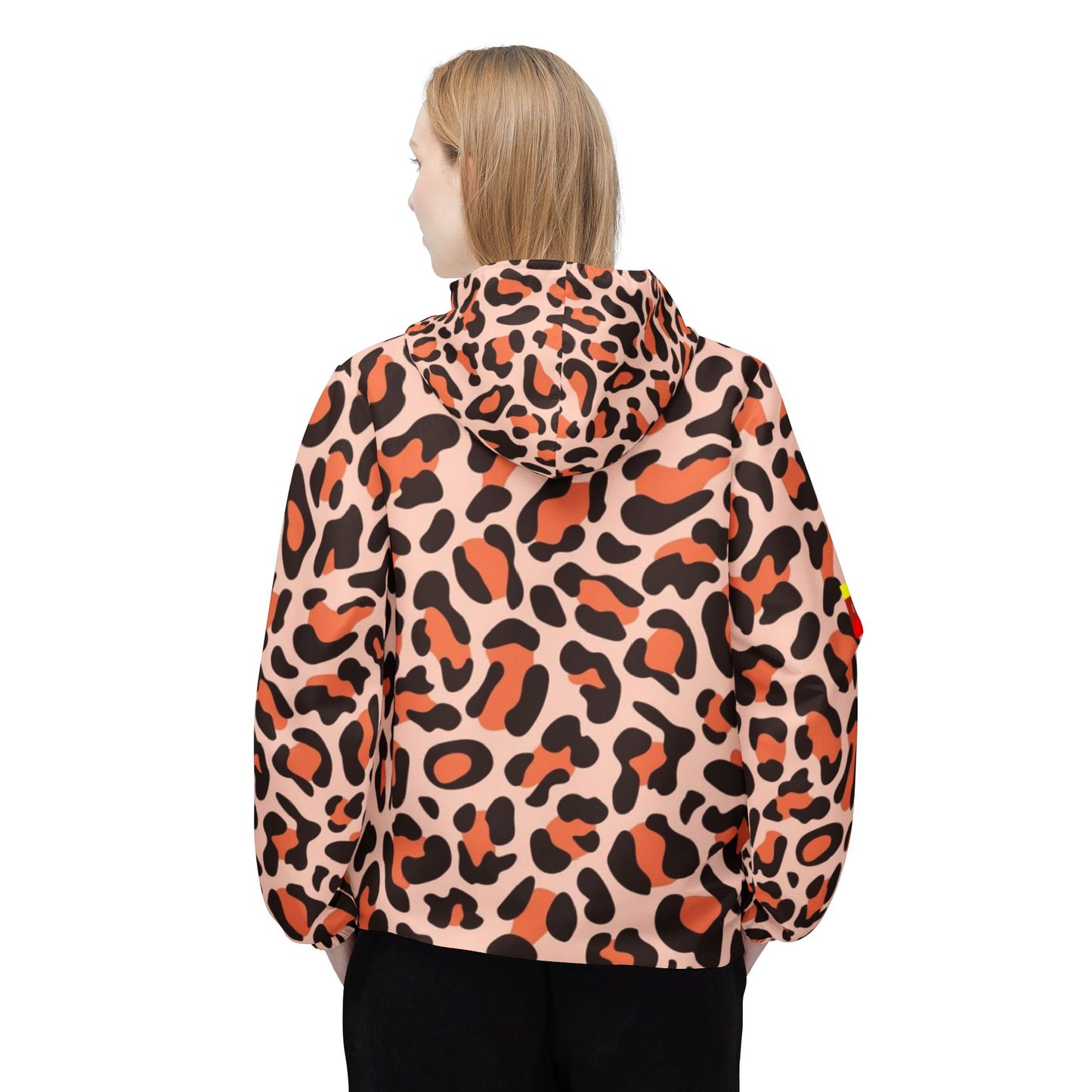 Trendy Leopard Print Windbreaker Jacket, Stylish Rain Gear, Outdoor Fashion, Lightweight Coat, College Style, Festival Outerwear