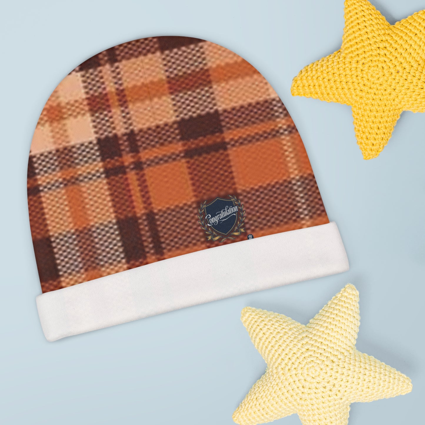Cozy Plaid Baby Beanie, Cute Infant Hat, Seasonal Baby Accessory, Adorable Newborn Gift, Toddler Style, Fall Winter Beanie