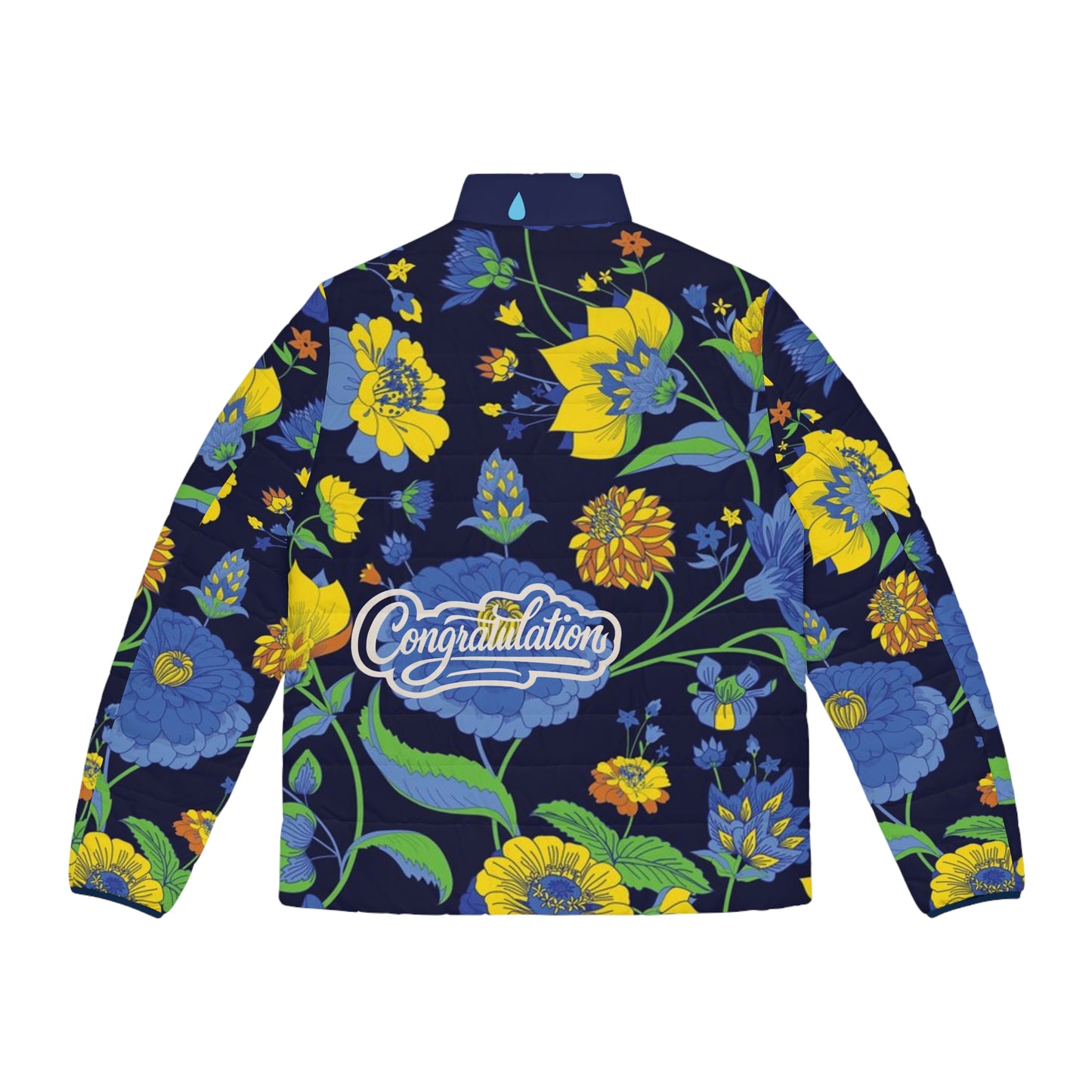 Floral Men's Puffer Jacket, Cozy Winter Wear, Stylish Outerwear, Flower Pattern Jacket, Gift for Him