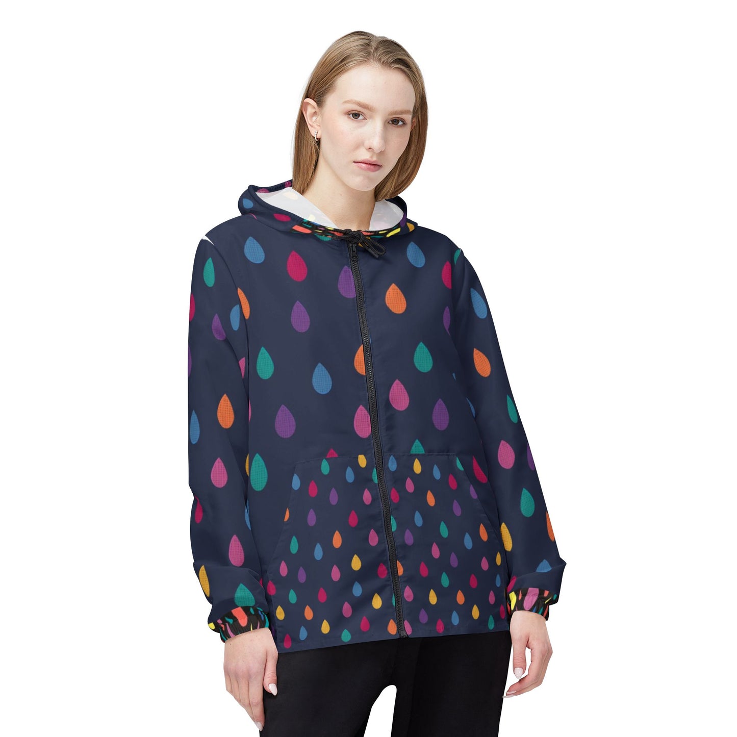 Colorful Windbreaker Jacket - Fun Rain Gear, Outdoor Jacket, Celebration Wear, Lightweight Coat, Gift for Music Festivals
