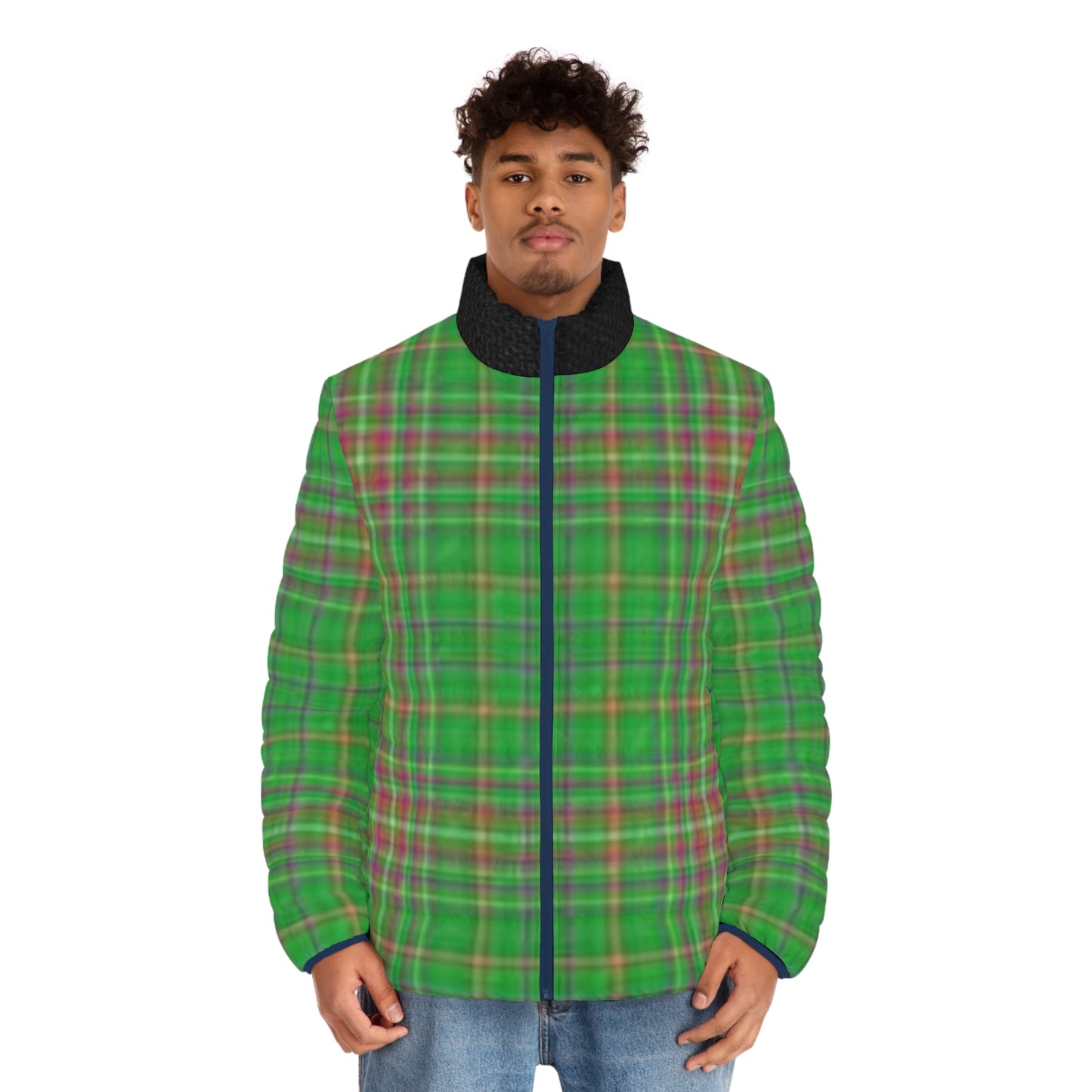 Men's Plaid Puffer Jacket - Cozy Outdoor Wear, Ideal for Hiking & Casual Outings, Perfect for Fall & Winter
