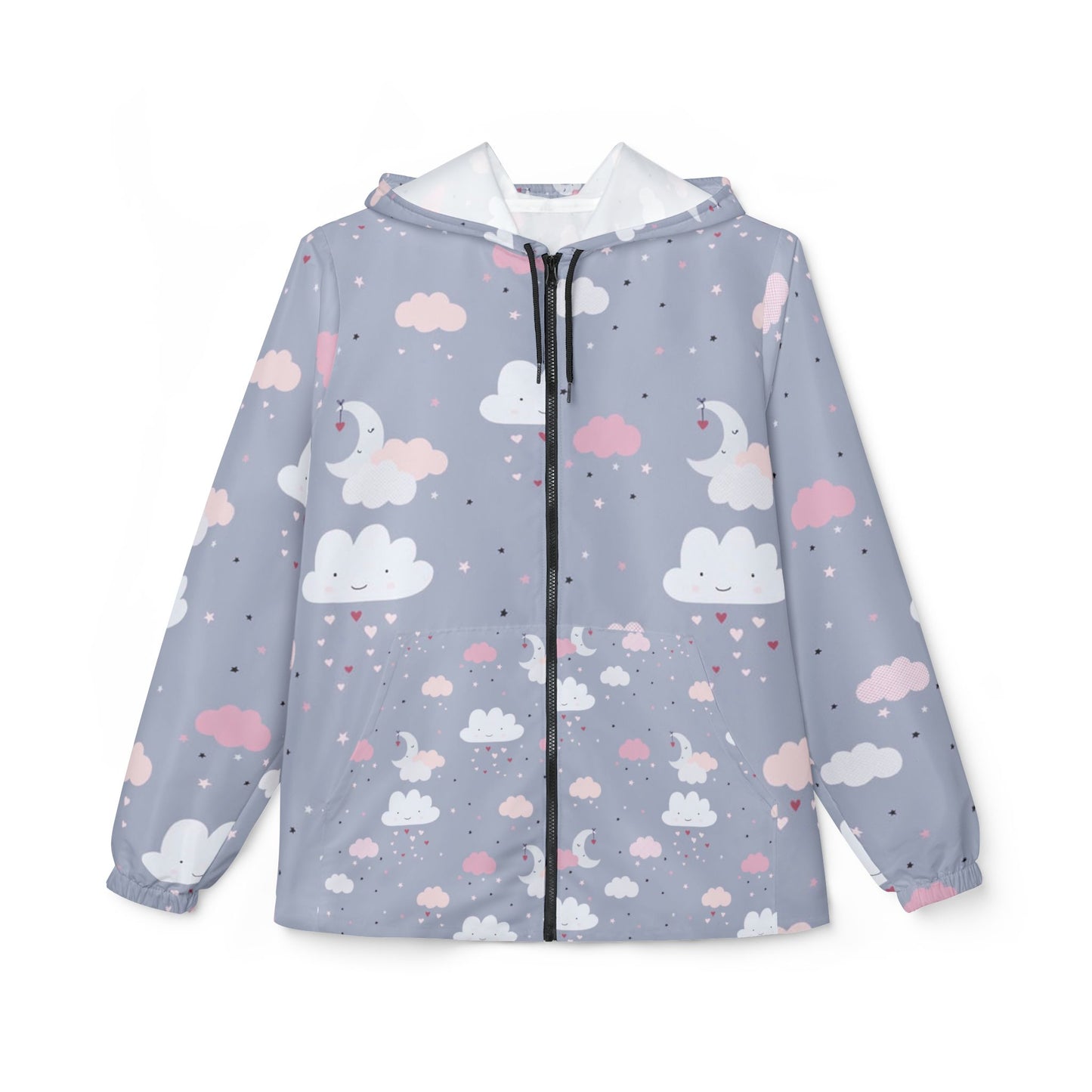 Whimsical Windbreaker Jacket, Fun Rain Gear, Cute Outdoor Jacket, Perfect Gift for Graduates, Stylish AOP Jacket, Trendy Raincoat