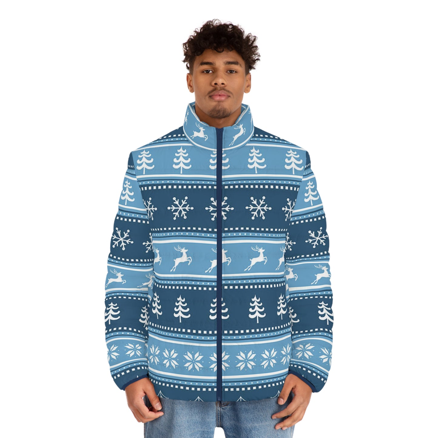 Festive Winter Puffer Jacket for Men - Cozy Holidays Wear, Christmas Gift, Outdoor Adventure, Winter Sports, Casual Style
