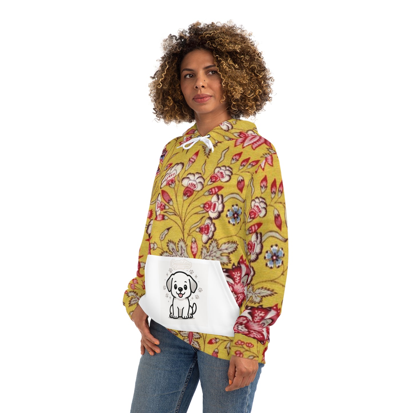 Stylish Floral Dog Hoodie, Cute Pet Lovers Apparel, Gift for Dog Owners, Cozy Casual Wear, Vibrant Yellow Pullover