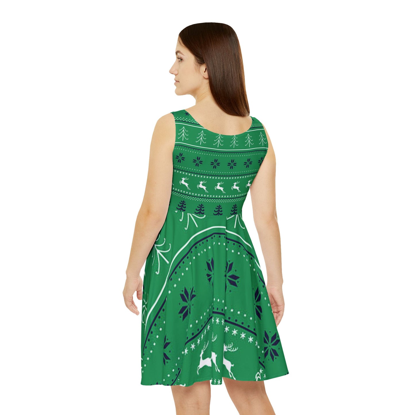 Festive Women's Skater Dress, Holiday Party Dress, Casual Everyday Wear, Christmas Outfit, Cheerful Summer Dress