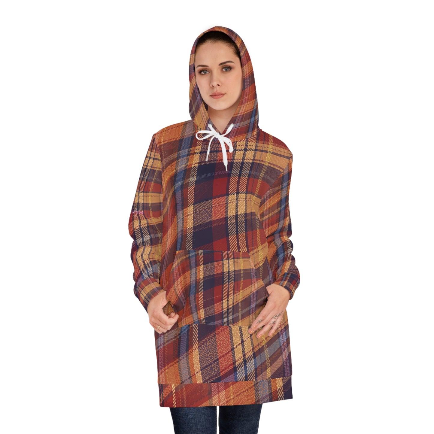 Autumn Plaid Women's Hoodie Dress, Cozy Hoodie Dress, Fall Fashion, Casual Hoodie, Plaid AOP Dress, Relaxed Style