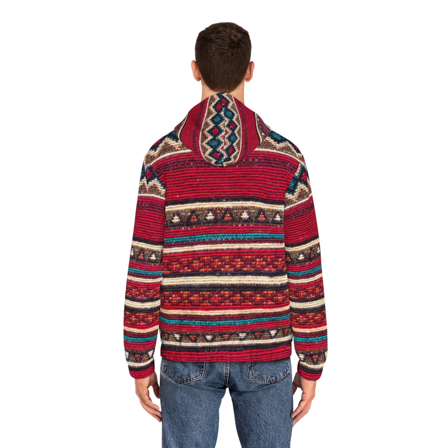 Men's Bohemian Full-Zip Hoodie, Cozy Design, Perfect for Fall and Winter, Stylish Layering Piece, Great Gift Idea, Festival Apparel