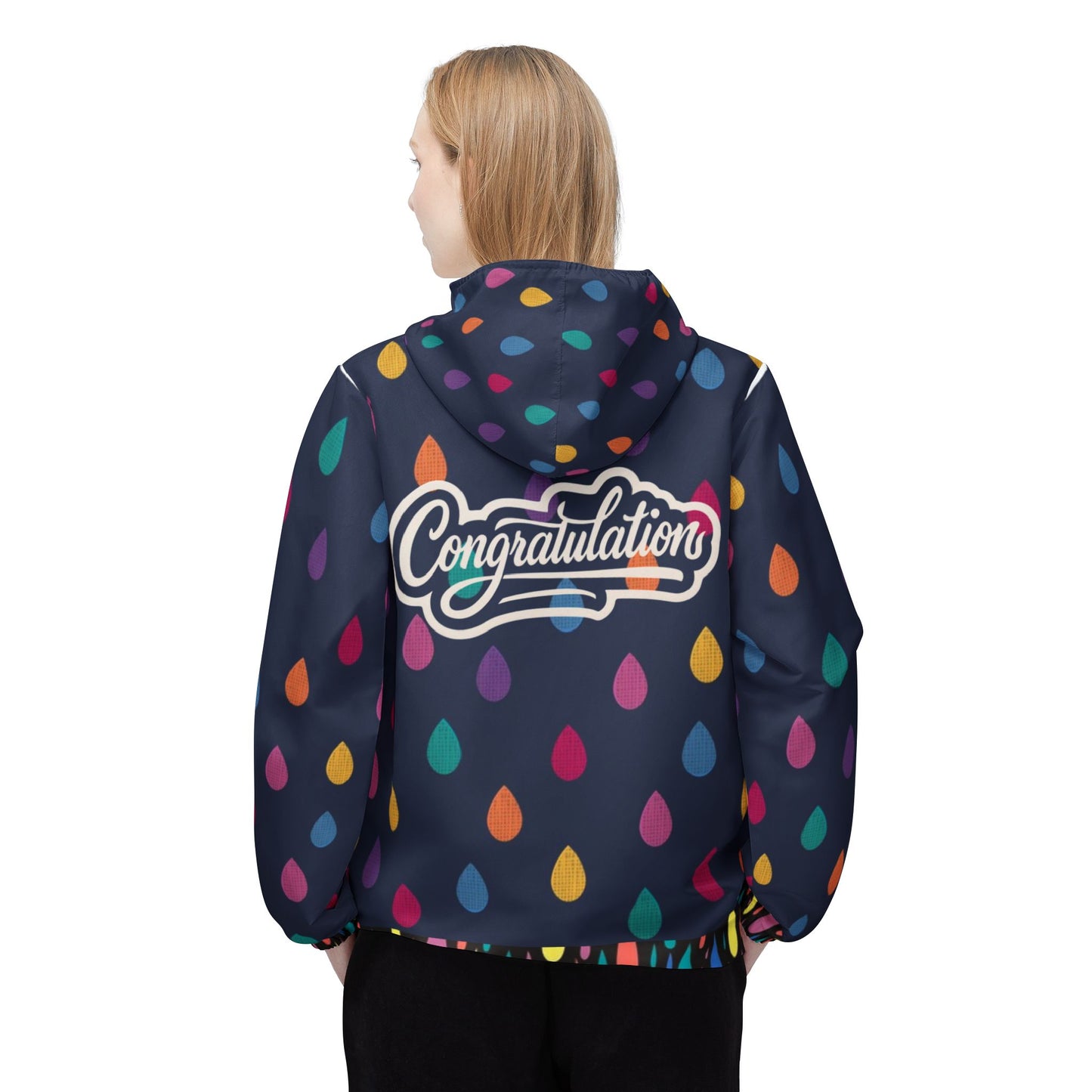 Colorful Windbreaker Jacket - Fun Rain Gear, Outdoor Jacket, Celebration Wear, Lightweight Coat, Gift for Music Festivals