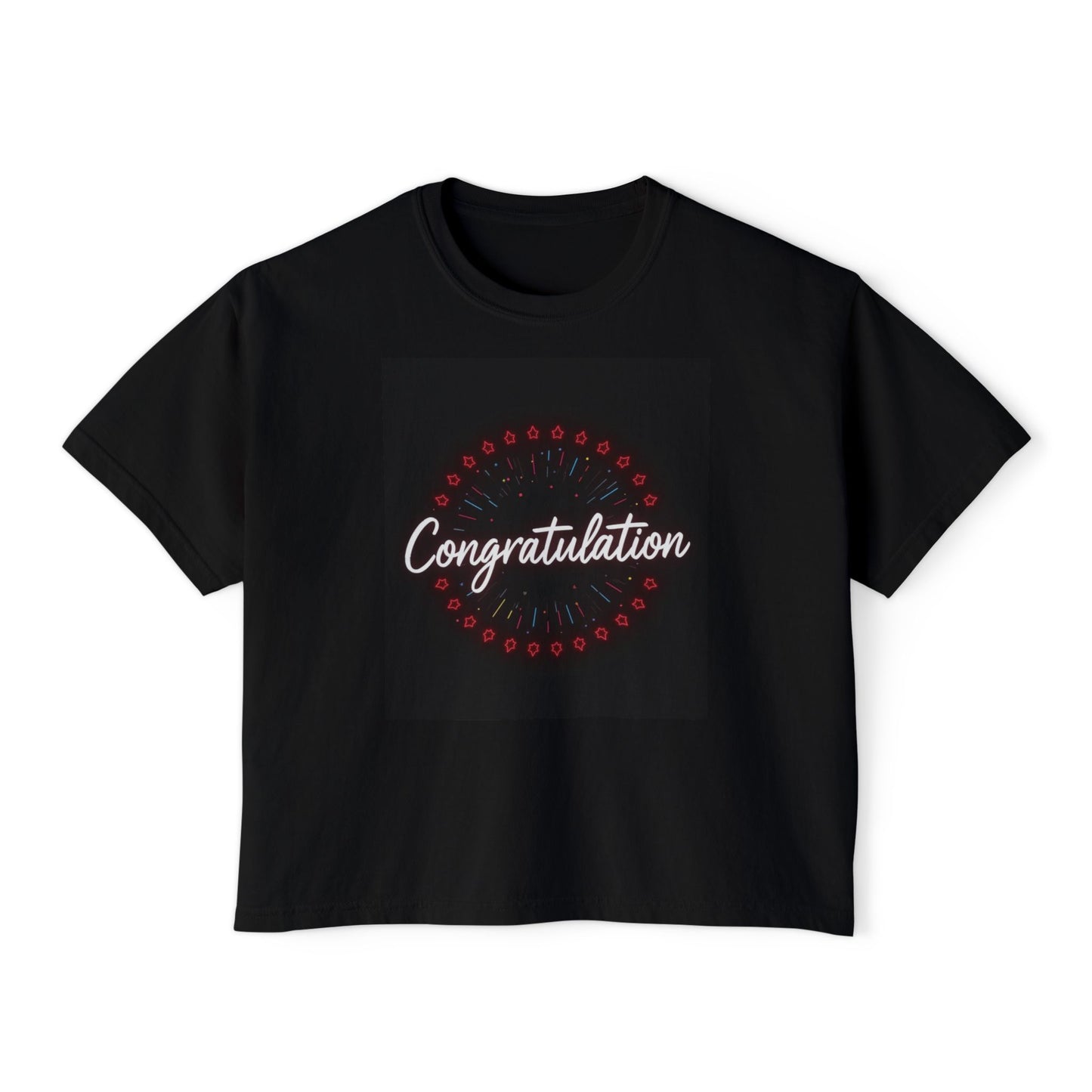 Celebratory Women's Boxy Tee, Graduation Gift, Birthday Gift, Fun Casual Top, Stylish Congratulations Shirt, Everyday Wear