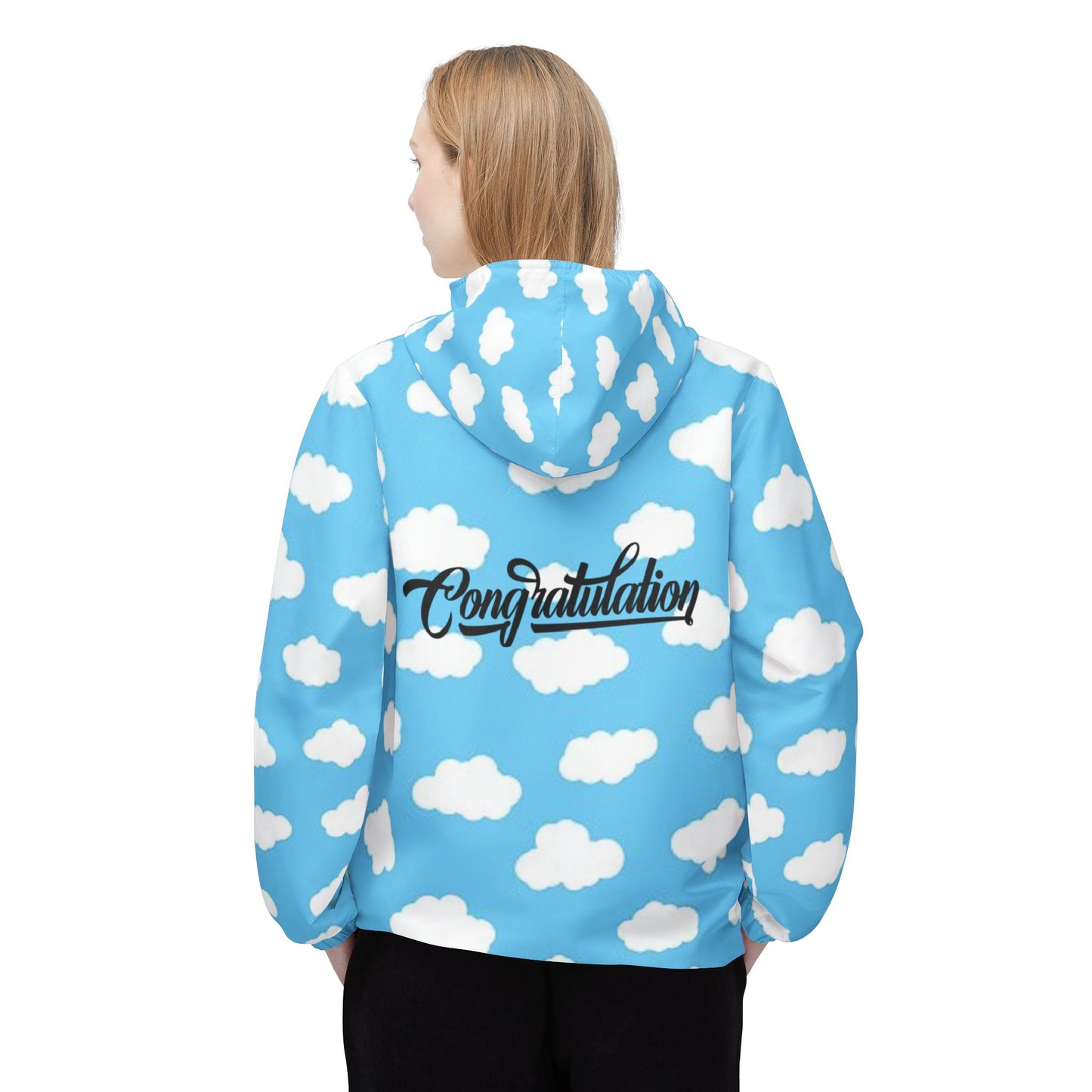Cloudy Windbreaker Jacket | Stylish Raincoat, Perfect for Outdoor Adventures, Gifts for Graduates, Lightweight Outerwear, Fun Spring Fashion