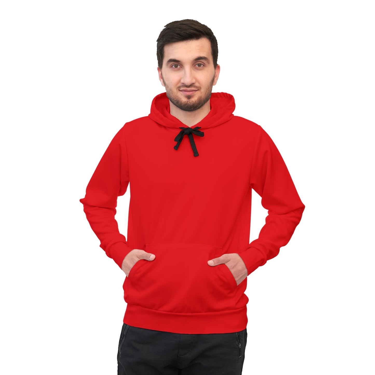 Bold Athletic Hoodie, Red Workout Sweatshirt, Gym Layering, Activewear Gift, Fitness Apparel