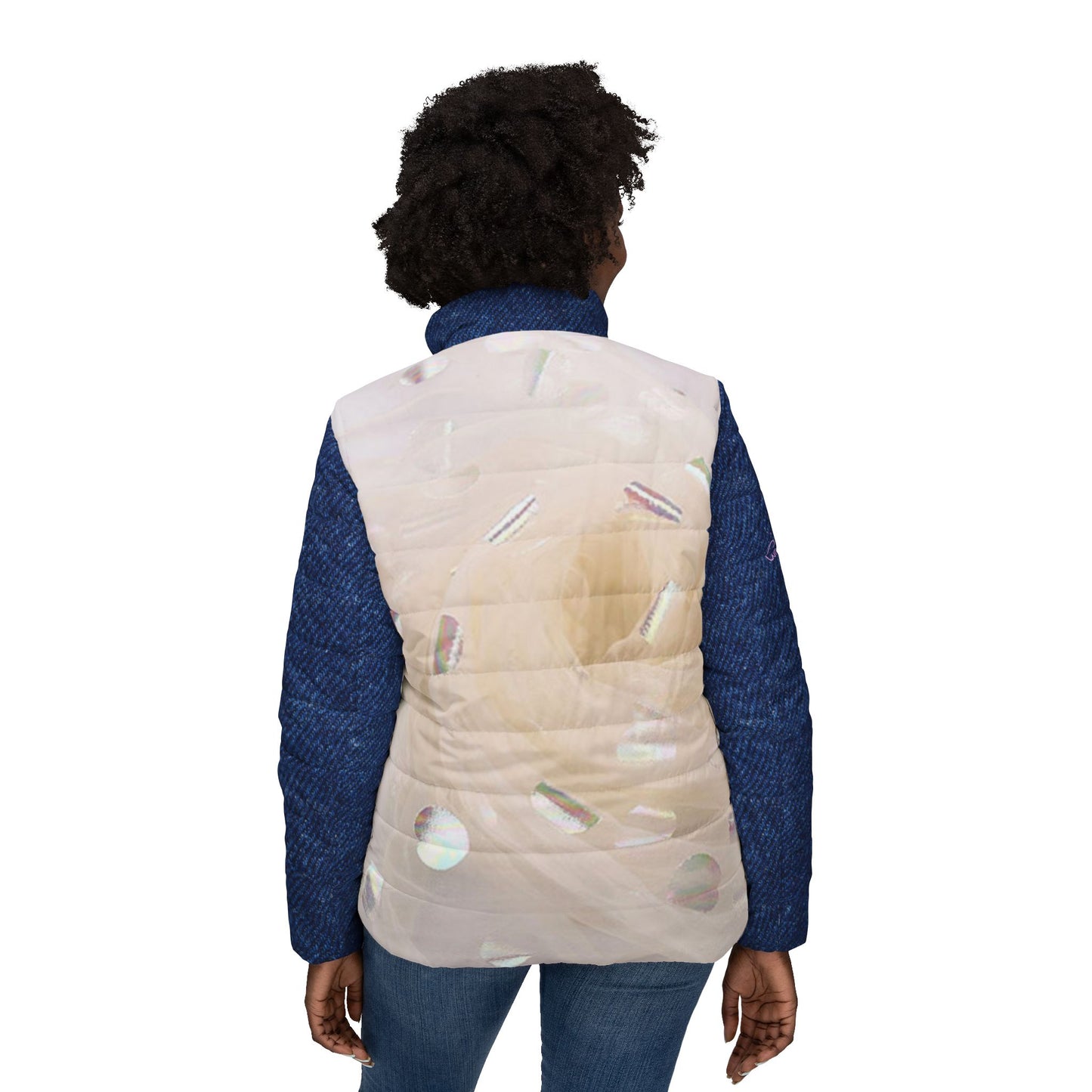 Elegant Floral Women’s Puffer Jacket, Trendy Winter Coat, Stylish Outerwear, Gift for Her, Perfect for Holidays