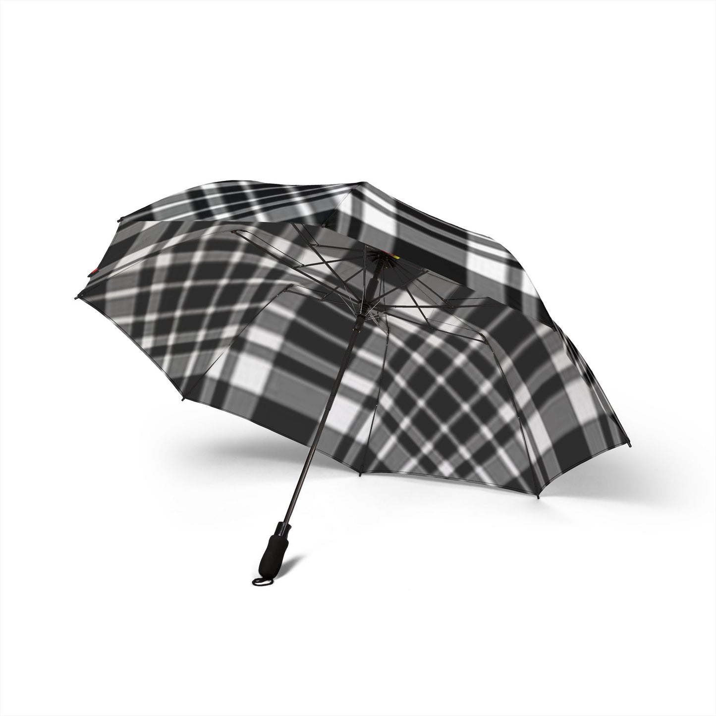 Chic Plaid Semi-Automatic Umbrella | Travel Accessory, Rain Gear, Stylish Gift, Outdoor Essential, Fashion Statement