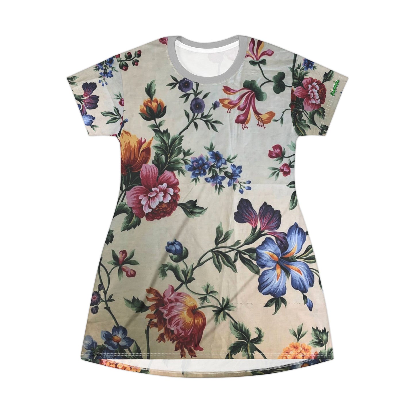 Floral Print T-Shirt Dress, Casual Summer Dress, Lounge Wear, Bohemian Style Dress, Everyday Comfort Dress, Gift for Her