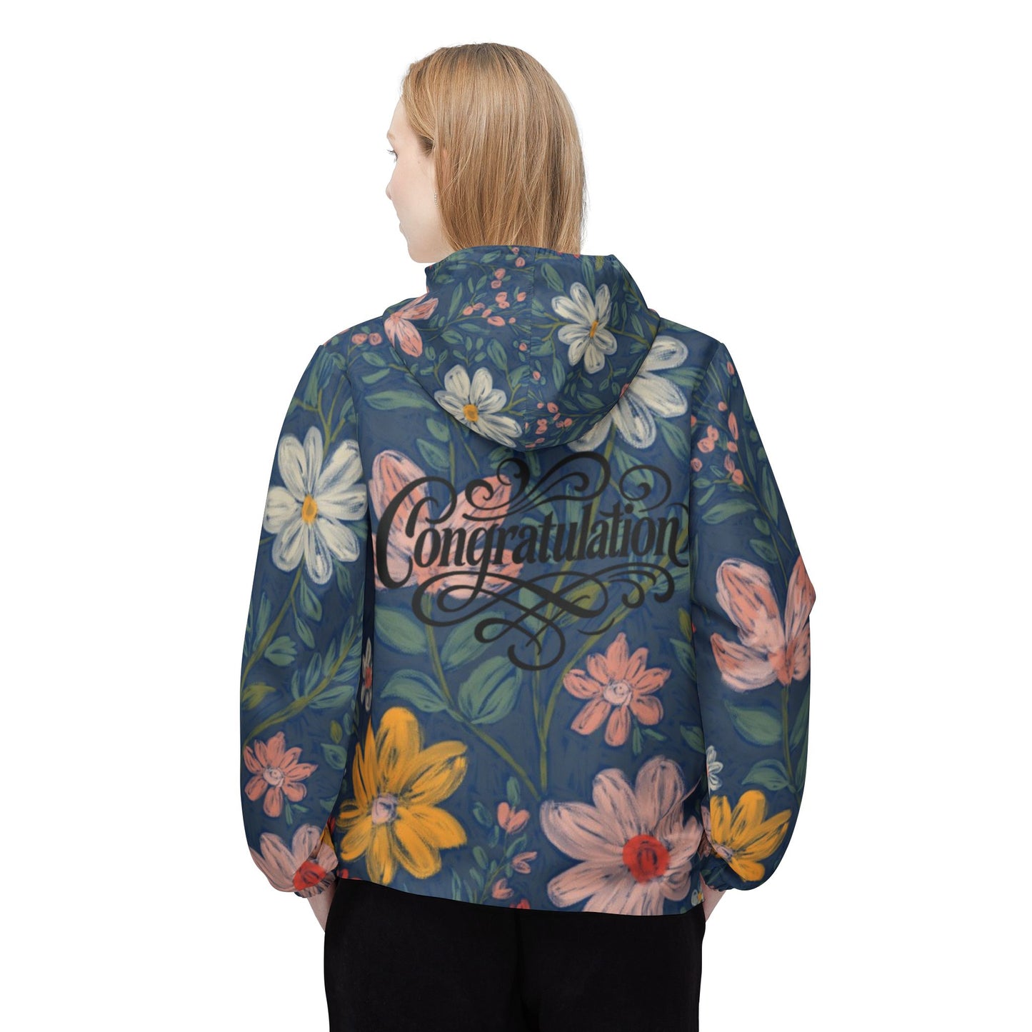Floral Windbreaker Jacket, Lightweight Rain Jacket, Outdoor Layer, Travel Jacket, Floral Apparel, Stylish Fashion Statement