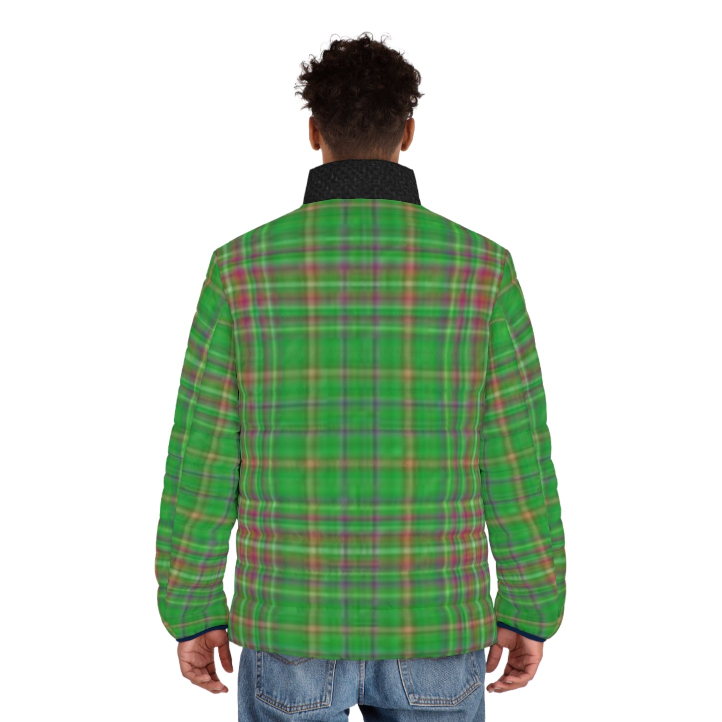 Men's Plaid Puffer Jacket - Cozy Outdoor Wear, Ideal for Hiking & Casual Outings, Perfect for Fall & Winter