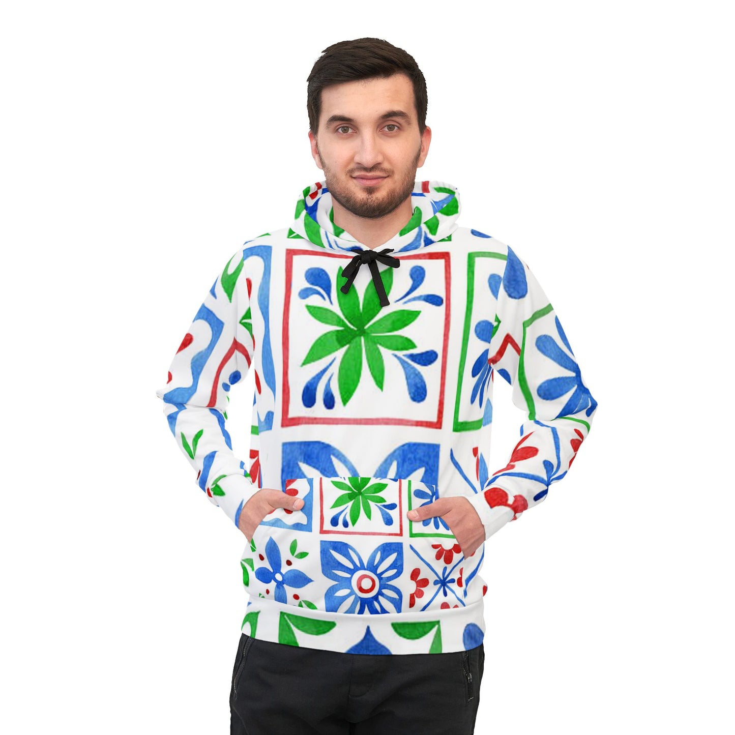 Colorful Floral Athletic Hoodie for Active Lifestyles, Fitness Wear, Casual Sweatshirt, Workout Gear, Unique Gift Idea