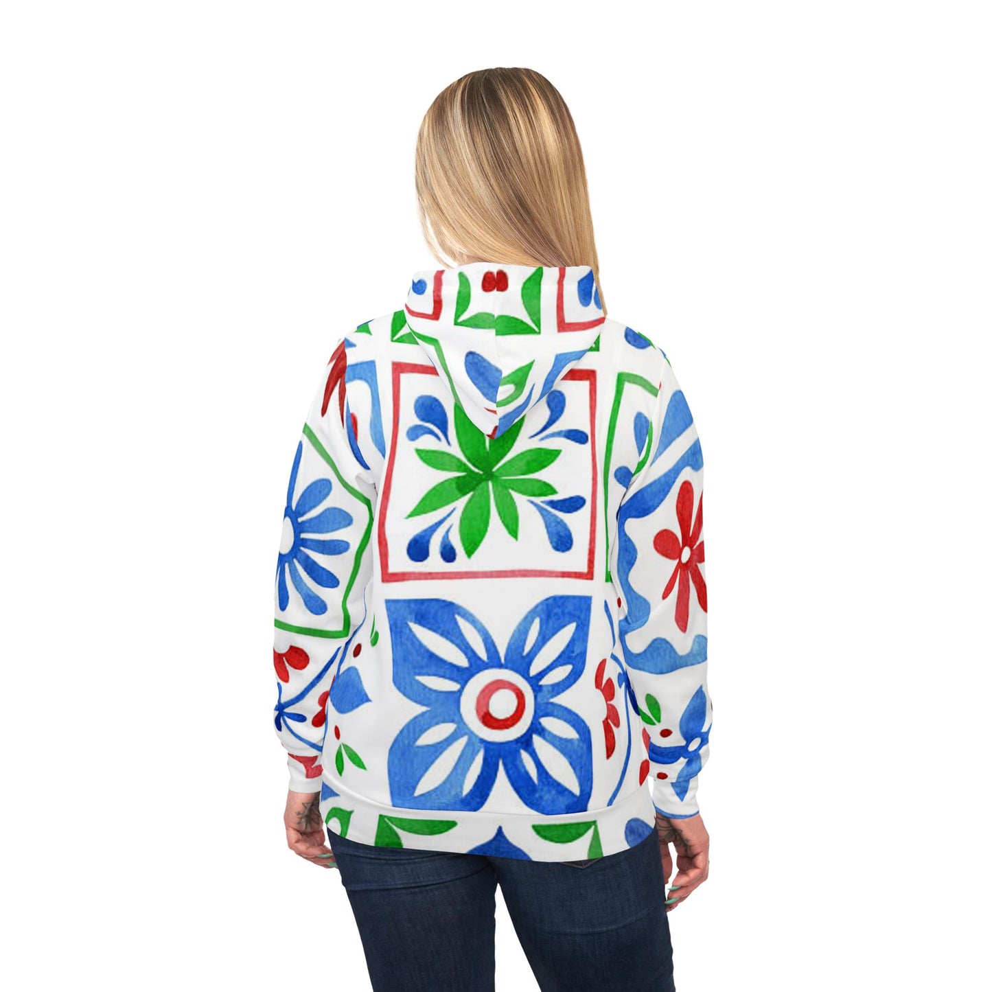 Colorful Floral Athletic Hoodie for Active Lifestyles, Fitness Wear, Casual Sweatshirt, Workout Gear, Unique Gift Idea
