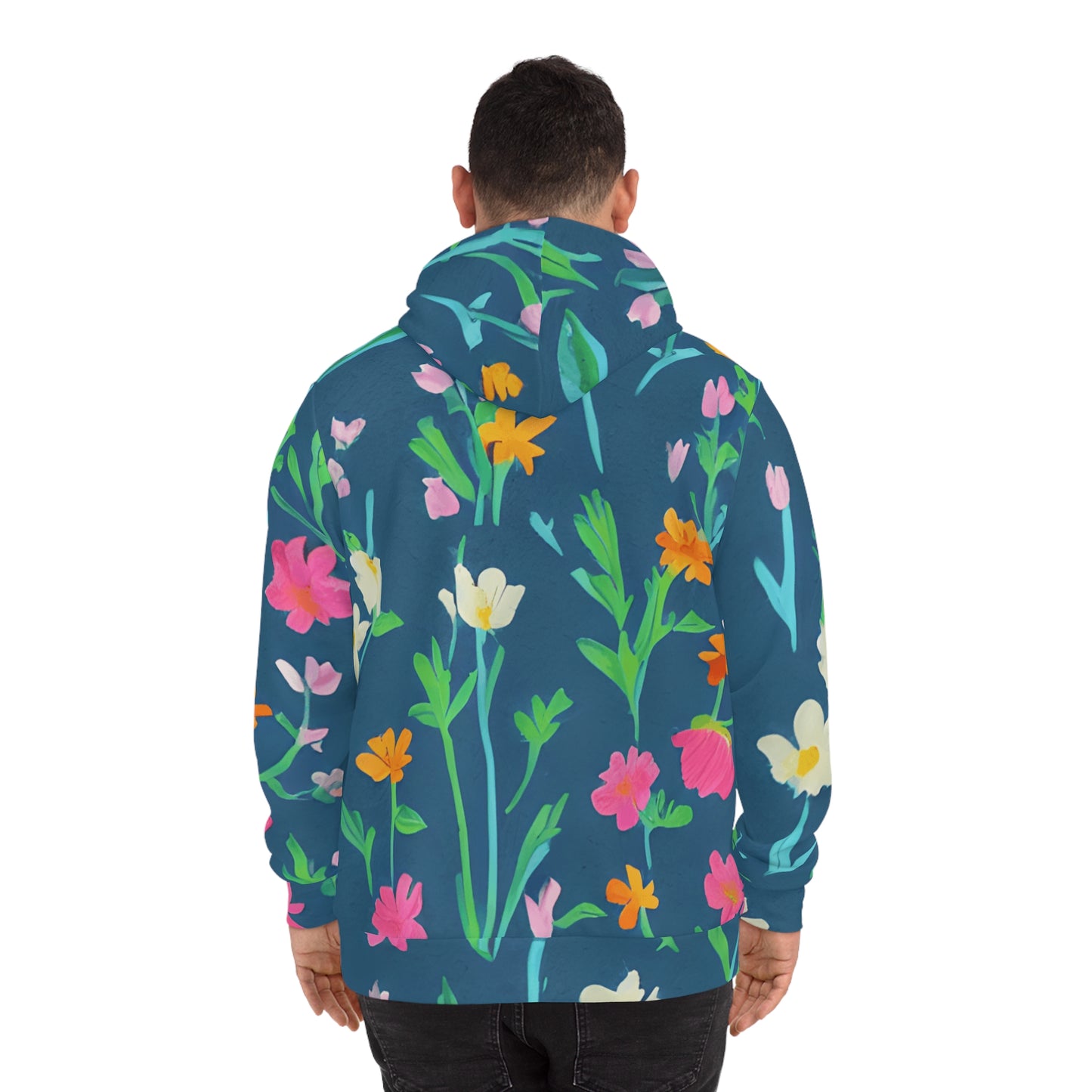 Floral AOP Hoodie, Colorful Spring Sweatshirt, Botanical Print Fashion Top, Gift for Nature Lovers, Cozy Casual Wear