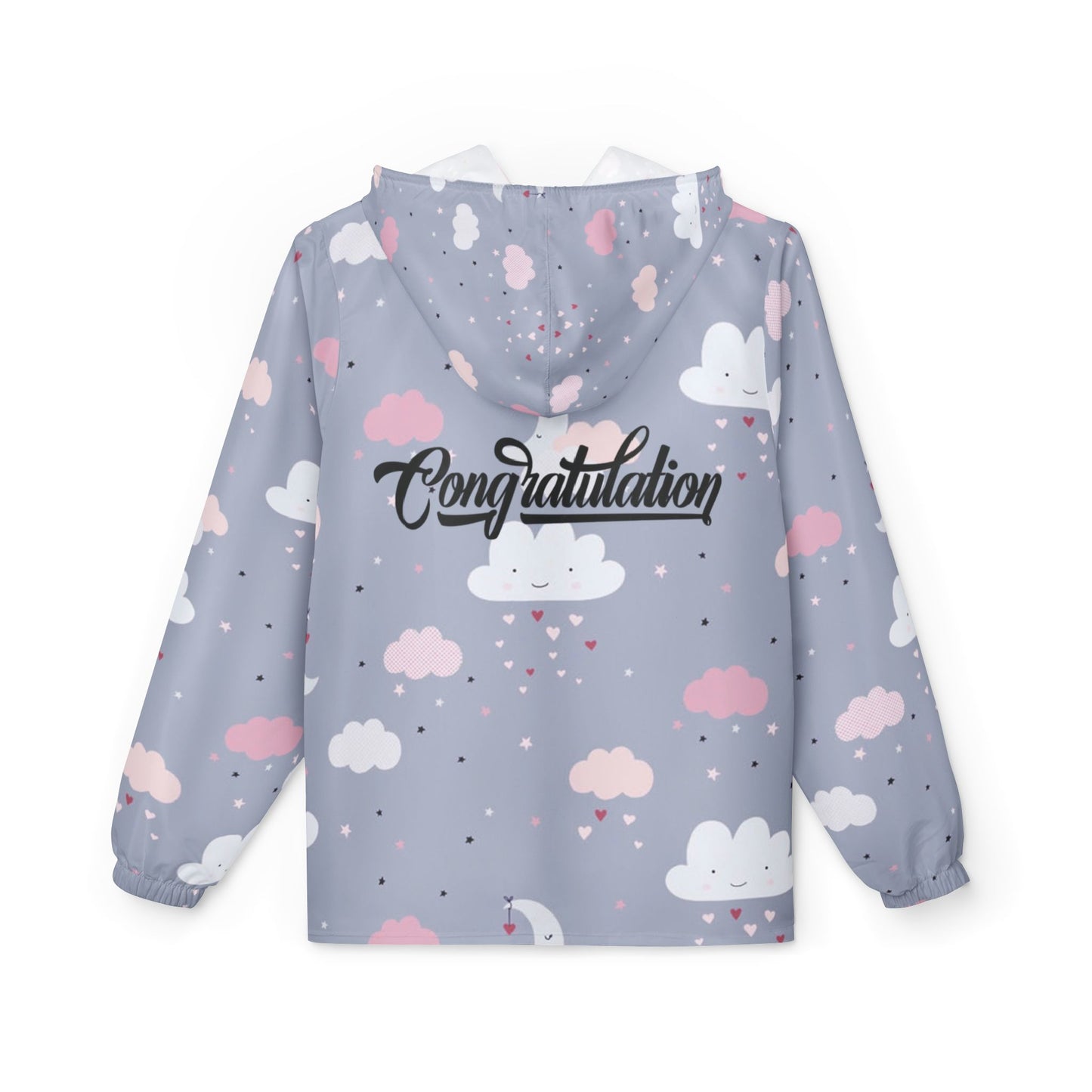 Whimsical Windbreaker Jacket, Fun Rain Gear, Cute Outdoor Jacket, Perfect Gift for Graduates, Stylish AOP Jacket, Trendy Raincoat