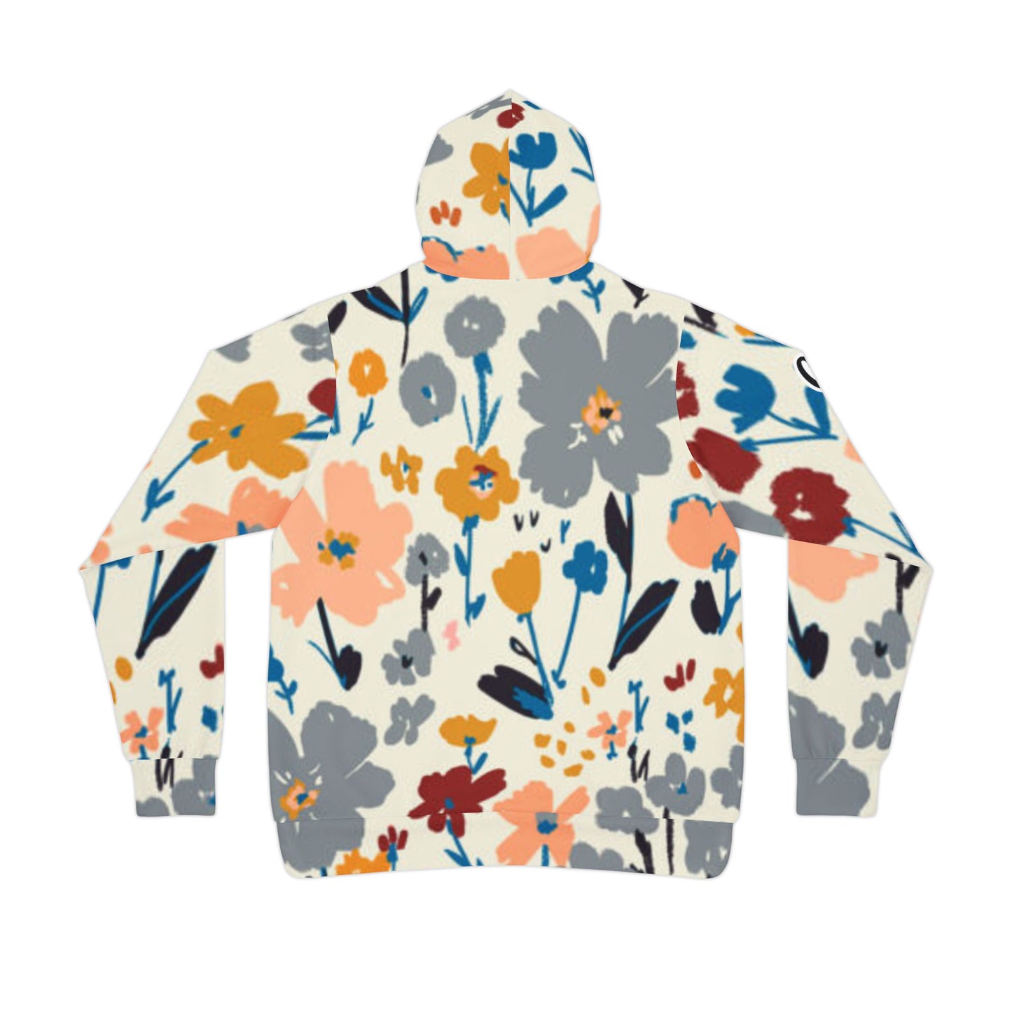 Floral Printed Athletic Hoodie, Trendy Sportswear, Comfortable Activewear, Perfect Gift for Fitness Enthusiasts, Ideal for Casual Outings