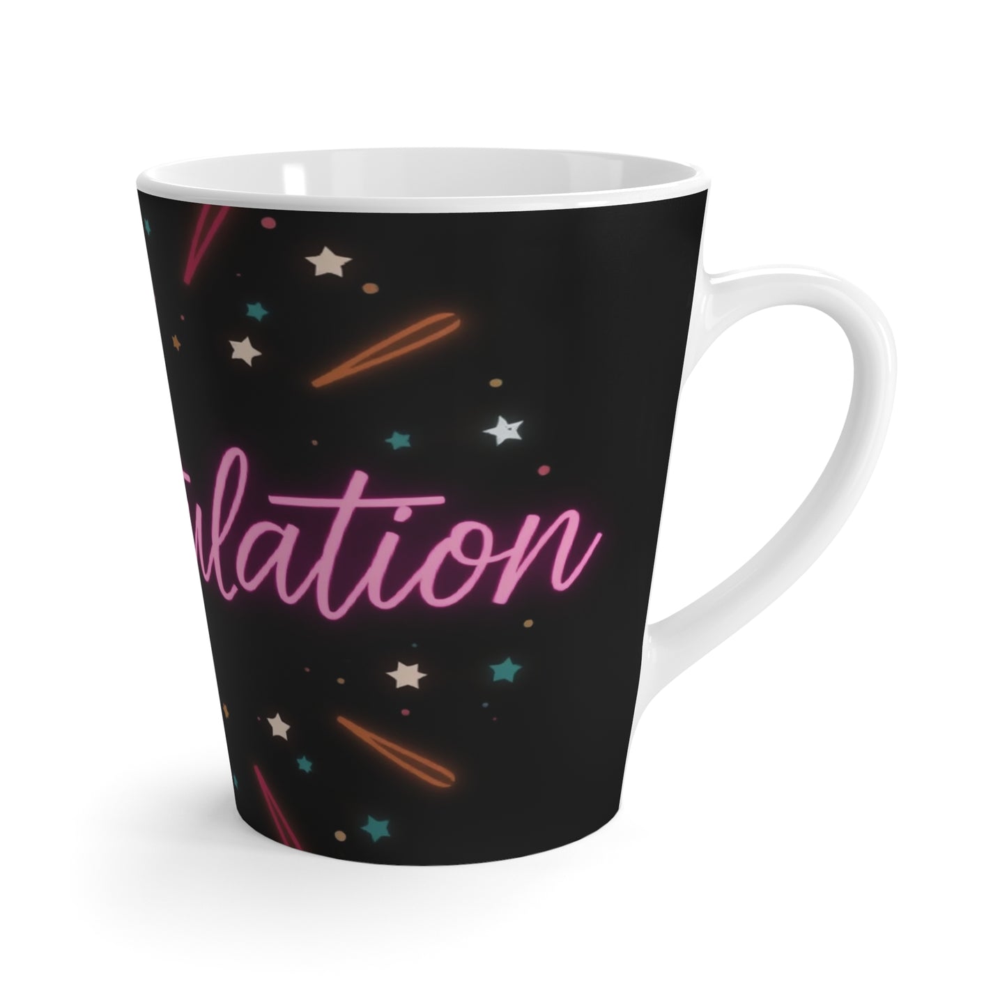 Celebration Latte Mug - Congrats Gift, Graduation Mug, Party Favor, Birthday Present, Cheerful Drinkware