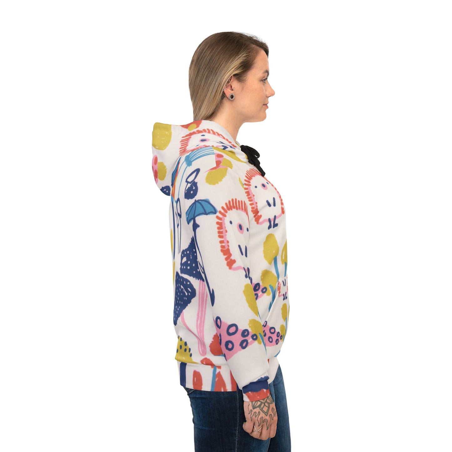 Playful Floral Hoodie, Colorful Athletic Sweatshirt, Fun Outdoor Wear, Unique Gift for Kids, Cozy Streetwear