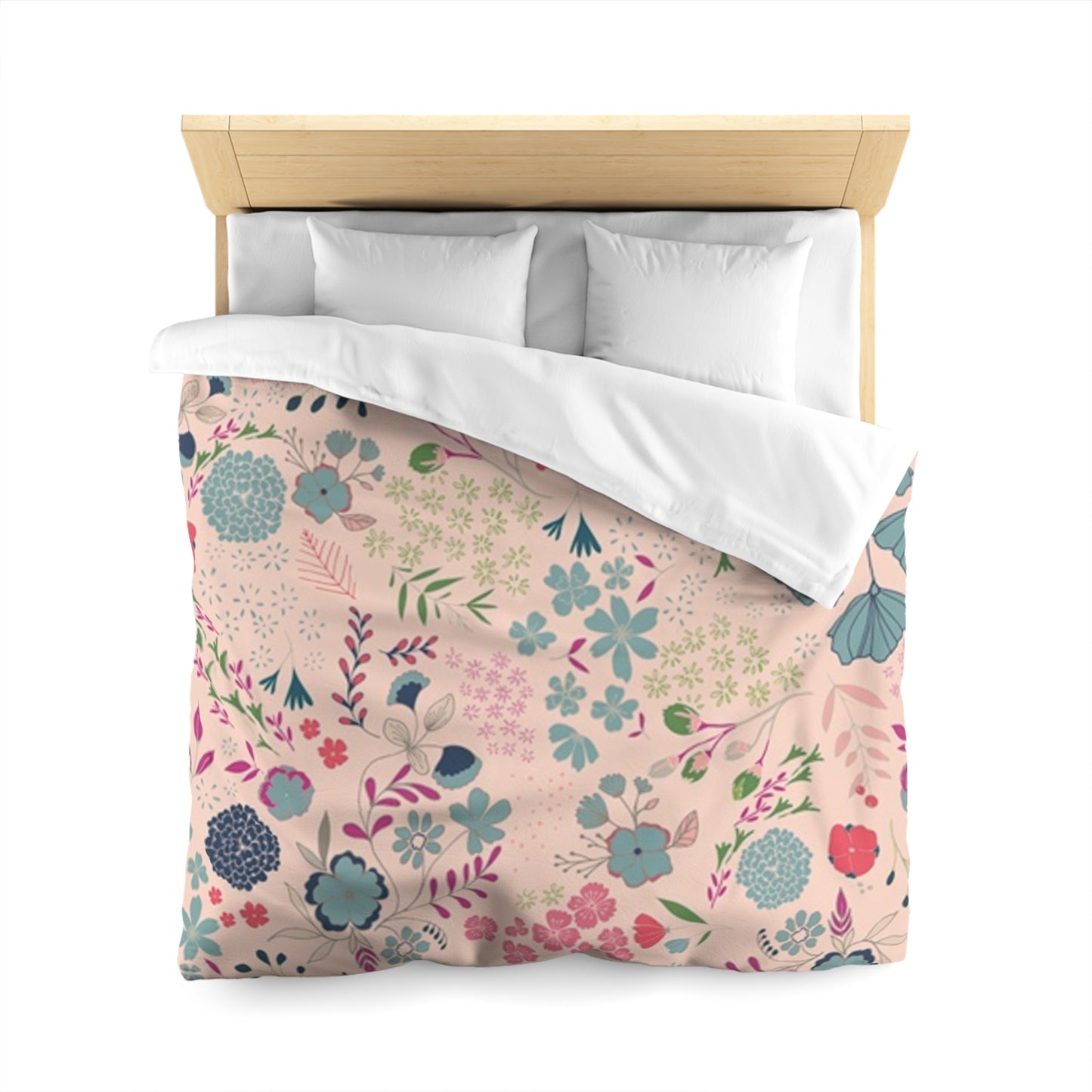 Floral Microfiber Duvet Cover - Cozy Bedding for Home Decor, Spring Bedroom Makeover, Gifts for Her, Relaxing Sleep Environment