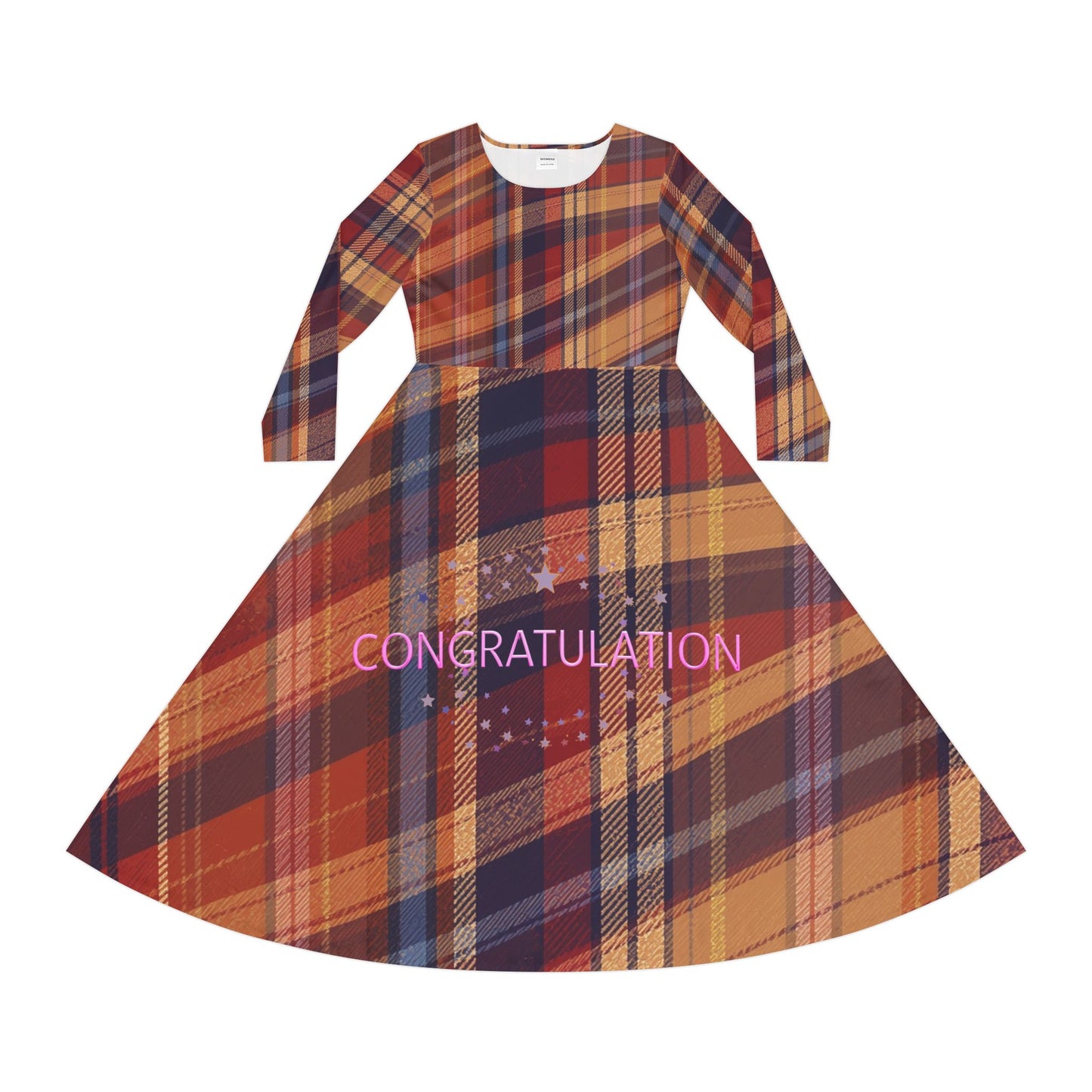 Plaid Women's Long Sleeve Dance Dress - Perfect for Celebrations, Parties, Fall Events, and Everyday Wear, Stylish, Comfortable