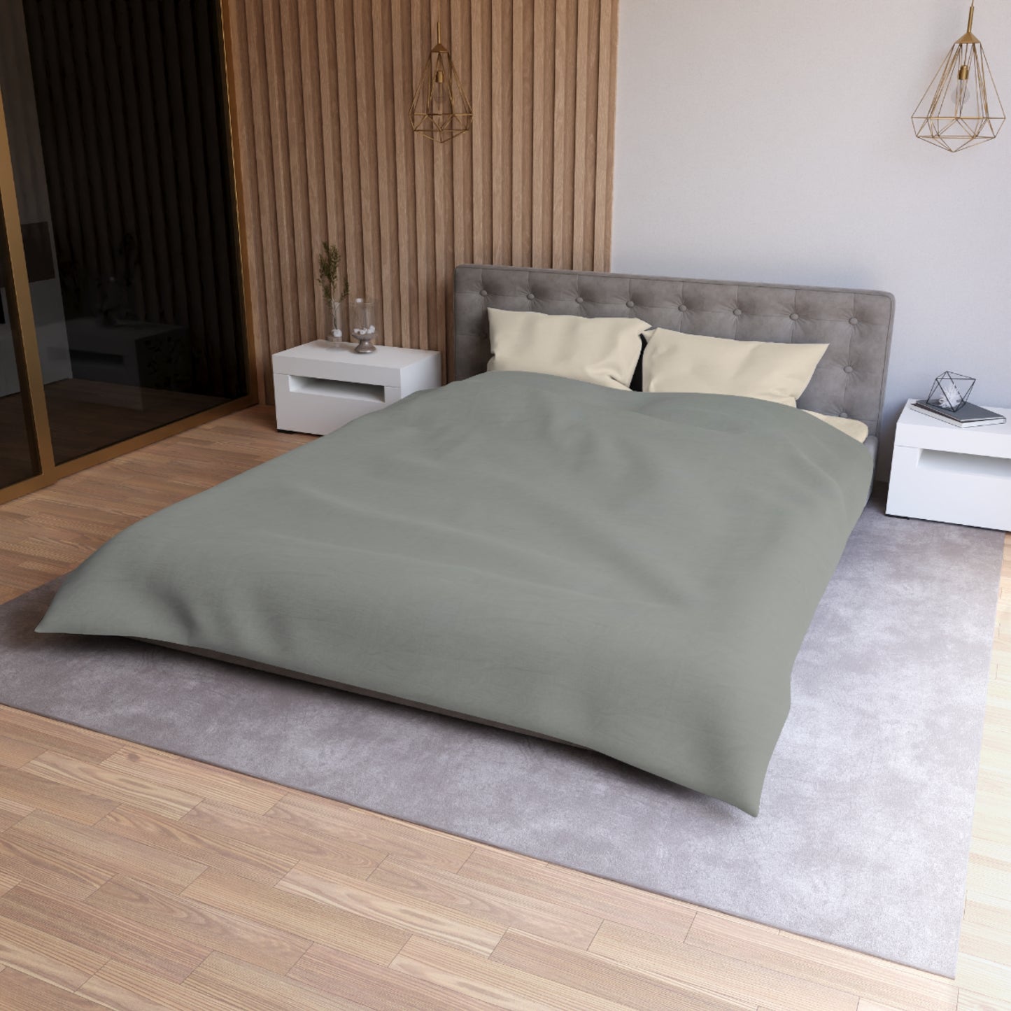 Elegant Grey Microfiber Duvet Cover - Soft, Cozy Bedding for Modern Homes, Minimalist Decor, Gift for Newlyweds, Housewarming