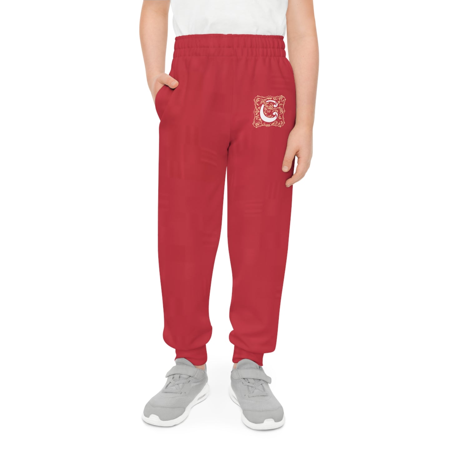 Youth Joggers with Fun Prints, Cozy Athletic Pants, Playful Everyday Wear, Gift for Kids, Red AOP Joggers