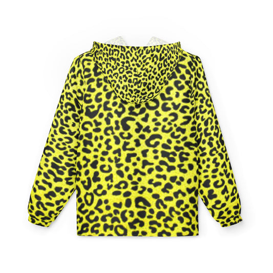 Bold Leopard Print Windbreaker Jacket, Outdoor Fashion, Streetwear, Rain Jacket, Festival Wear, Vibrant Sports Jacket