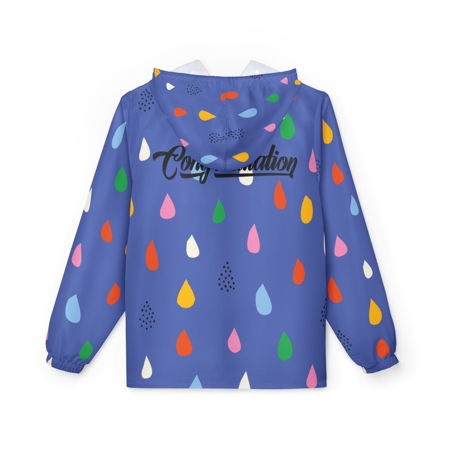 Colorful Rain Drop Windbreaker Jacket, Light Jacket for Spring, Stylish Rainwear, Trendy Hooded Jacket, Perfect Gift for Outdoor Enthusiasts