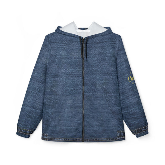 Denim-Style Windbreaker Jacket - Perfect for Outdoor Adventures, Casual Wear, Travel, Festivals, and Stylish Rainy Days