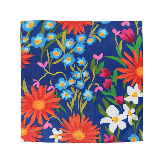 Vibrant Floral Microfiber Duvet Cover, Colorful Bedding, Boho Home Decor, Gift for Her, Spring Refresh